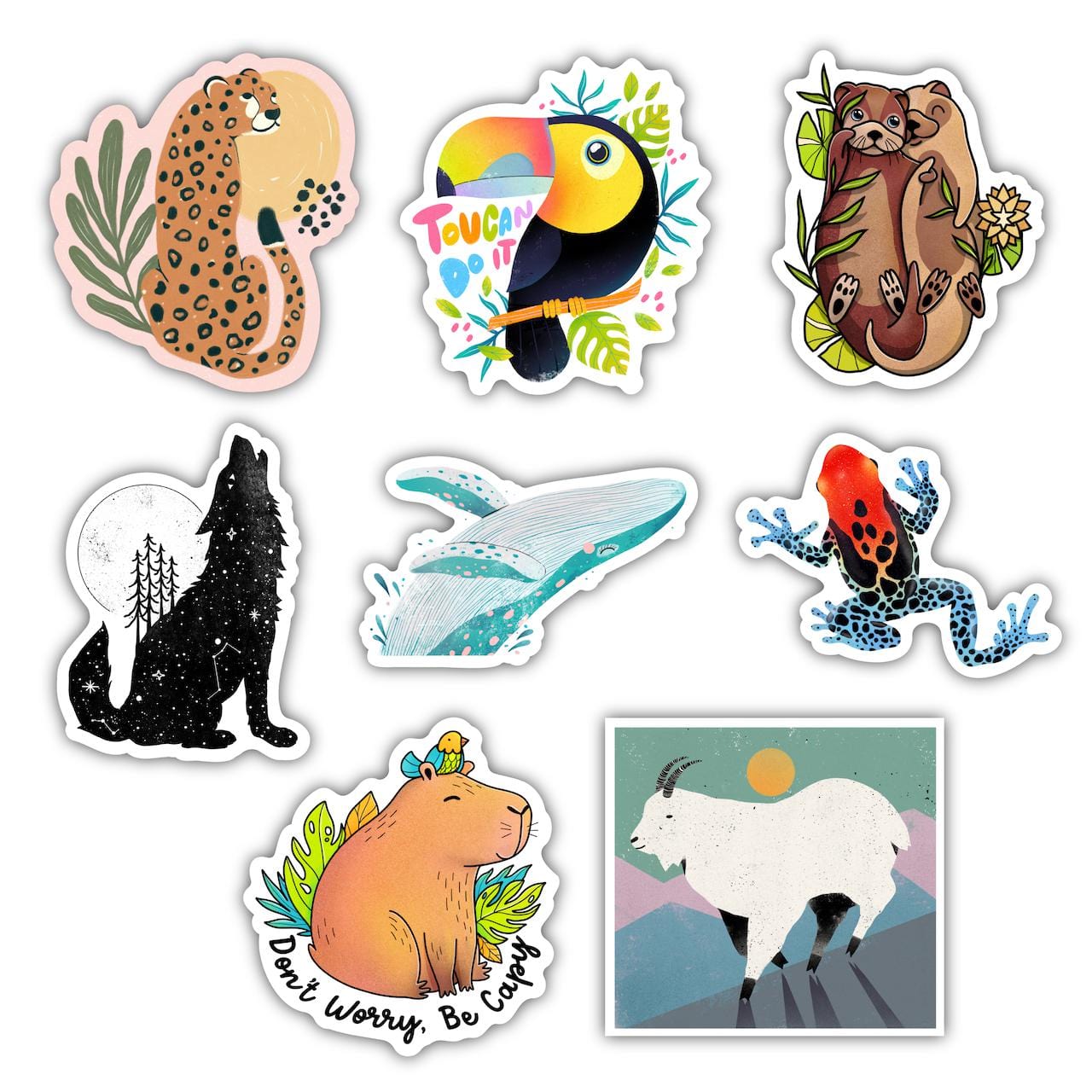  Rainforest Animal Stickers 8 Pack、mySite、ghnorth