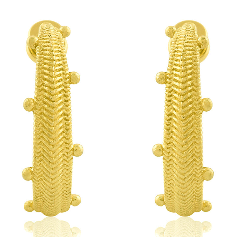 Chunky Carved Hoop Earrings | 14K Gold Plated、mySite、camillekostekn