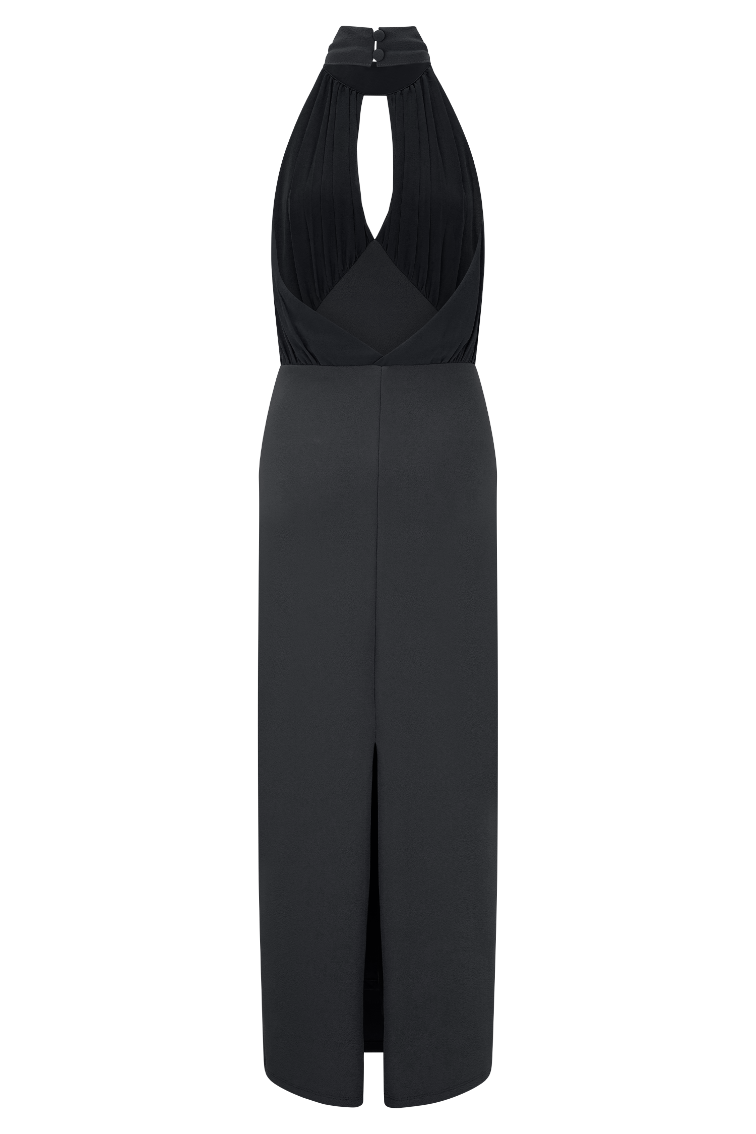 Mierah Halter Midi Dress - Black、mySite、solidvoid