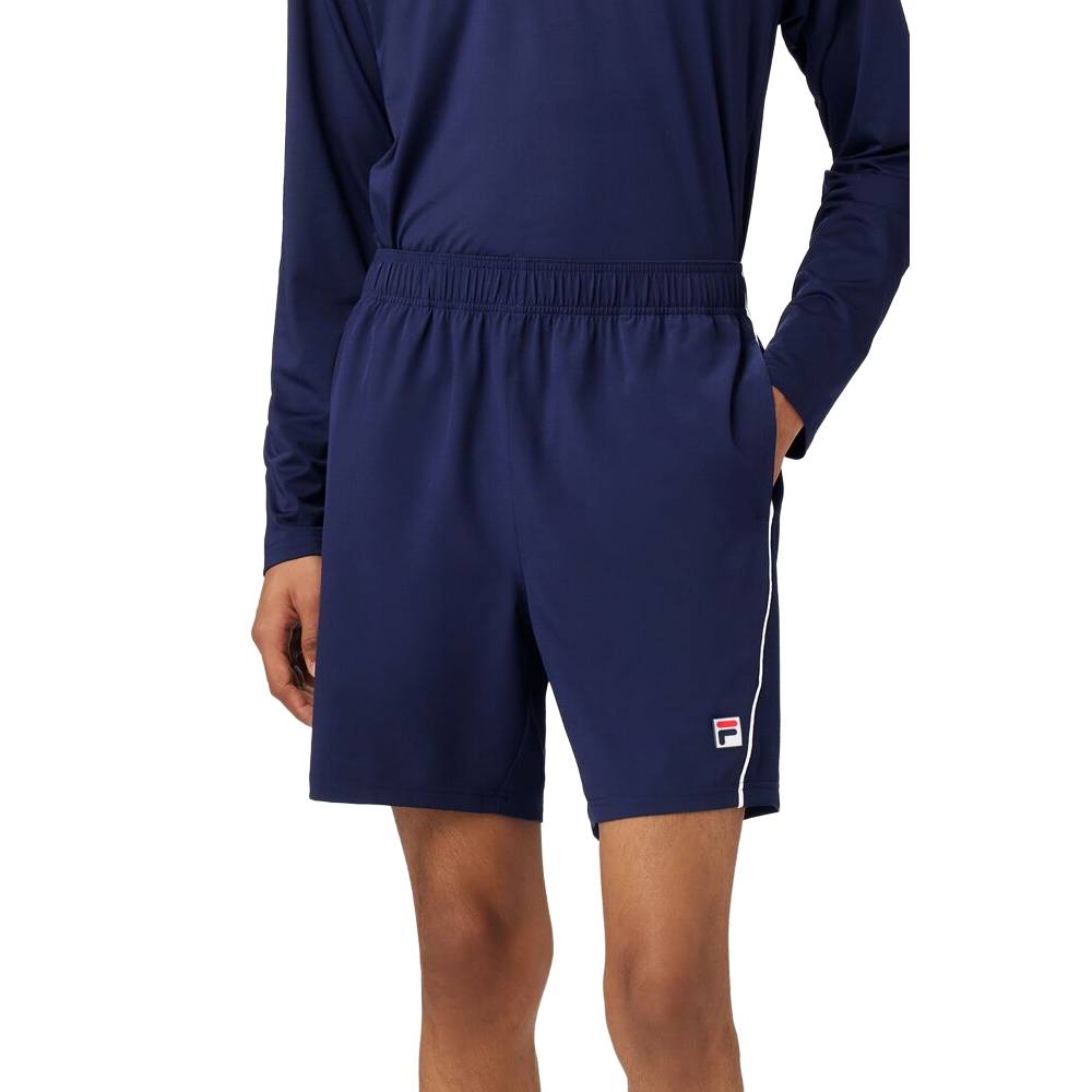 Fila Men's Piped Stretch Woven Short (Fila Navy/White)