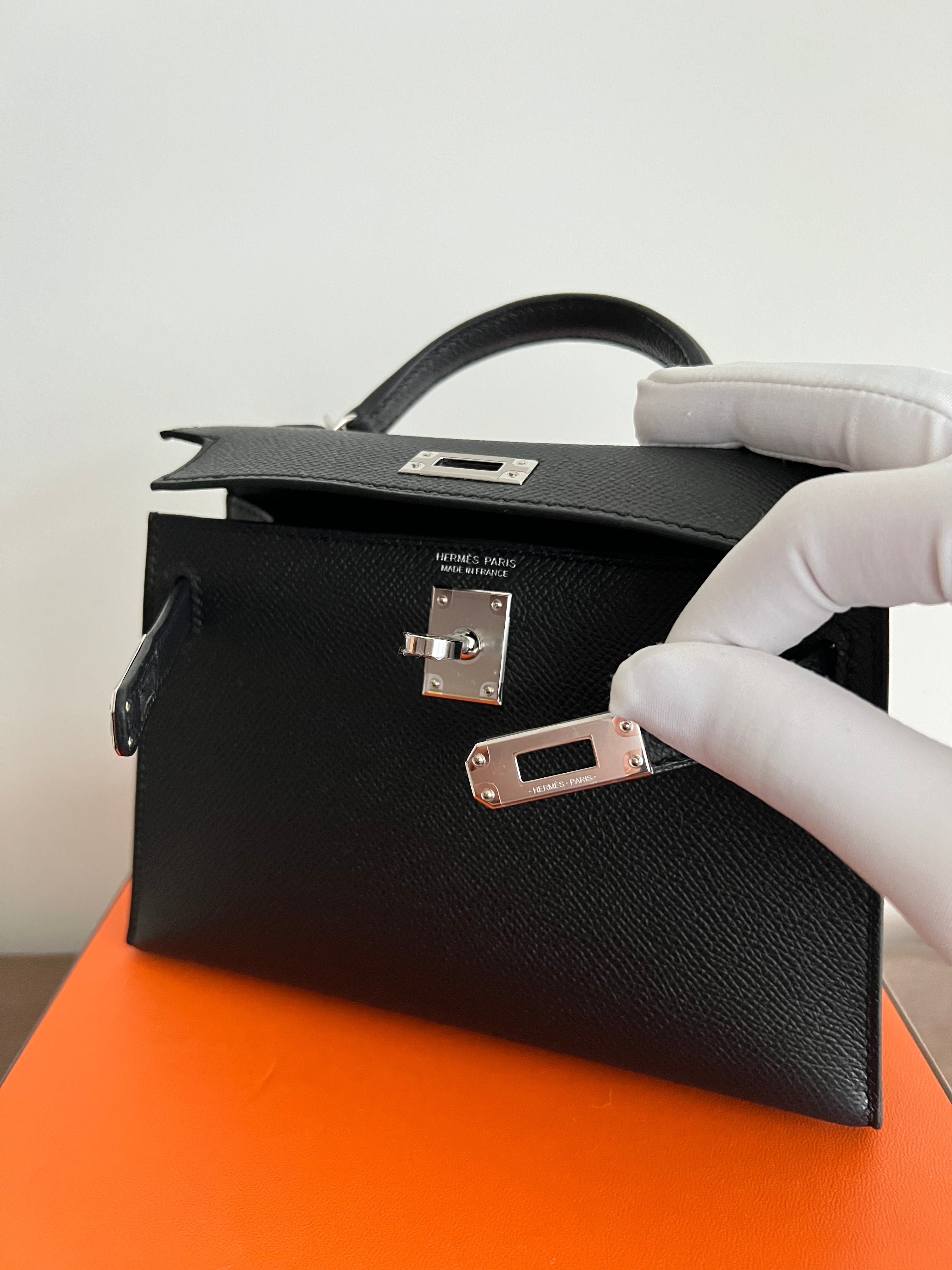 Hermès Mini Kelly 20 Black Epsom PHW、mySite、garminoutage.com