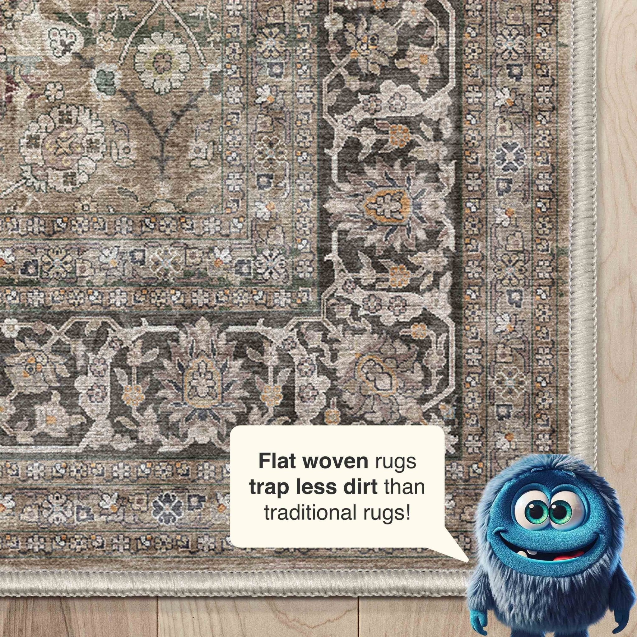 Delphine Vintage Persian Oriental Flat-Weave Rug、mySite、gigharbornorthrealestate