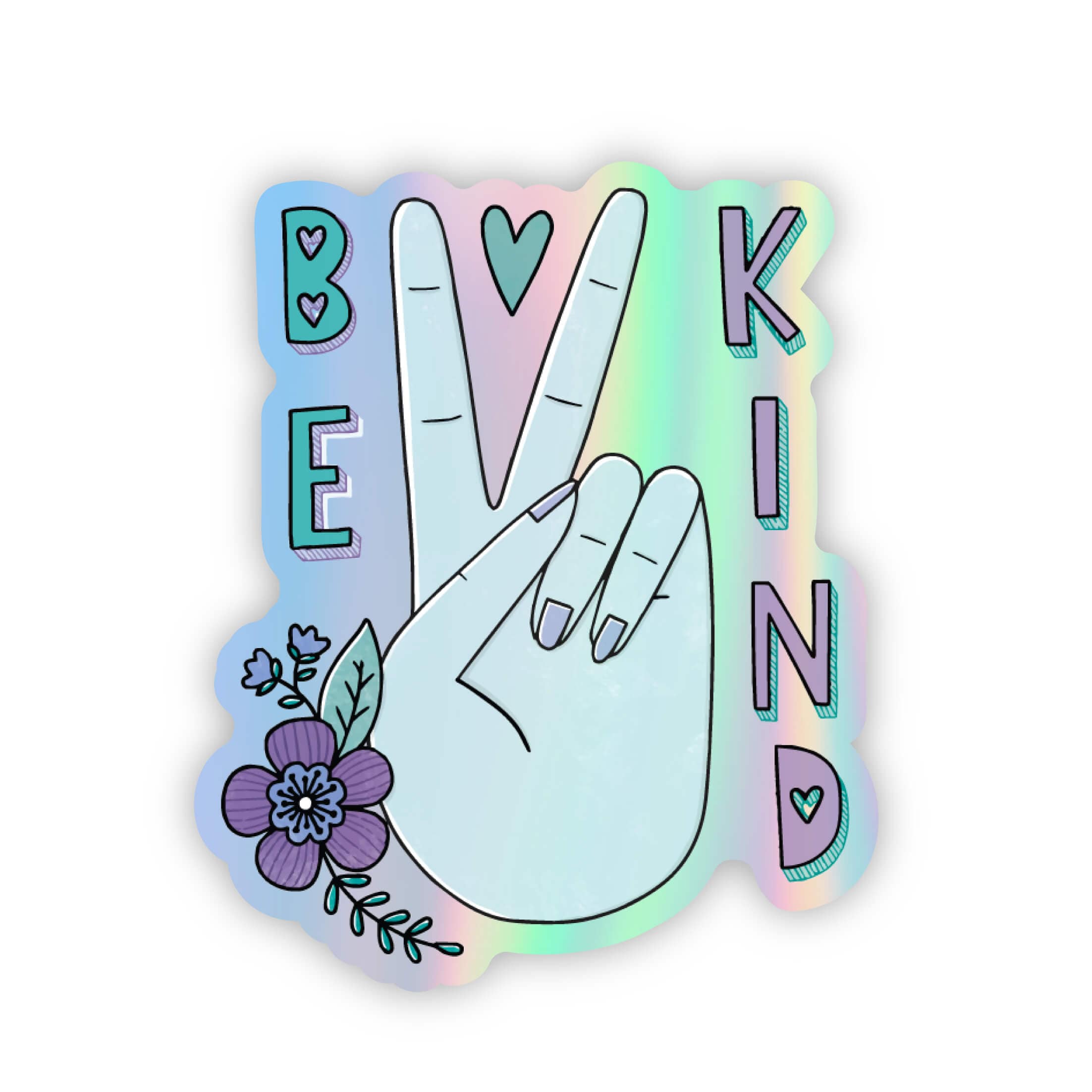  Be Kind Peace Holographic Sticker、mySite、ghnorth