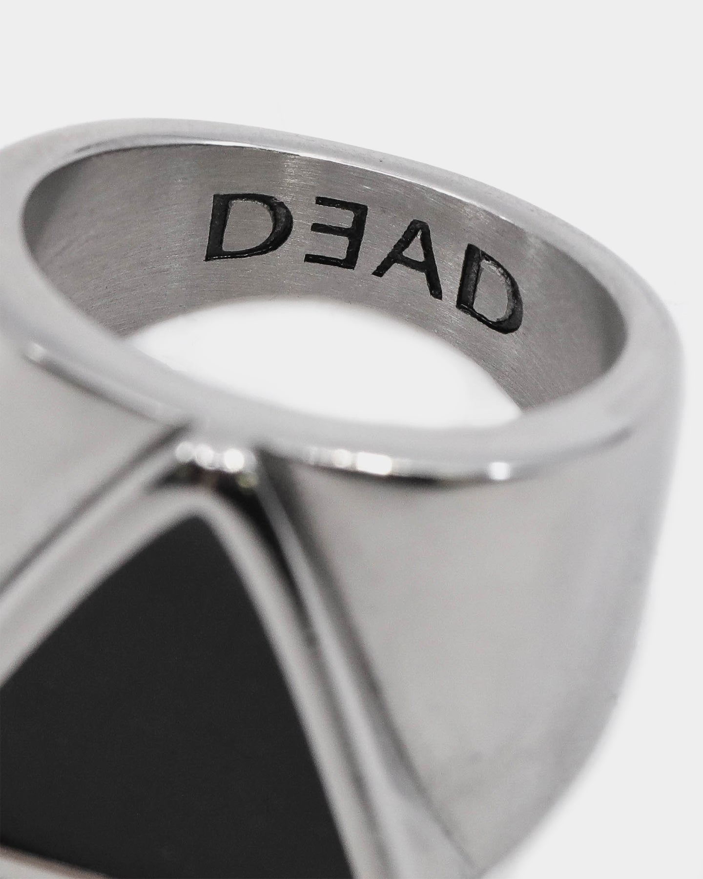 Dead Studios Men's Tri Stone Ring Stainless Steel/Black、mySite、zt4zffjzw