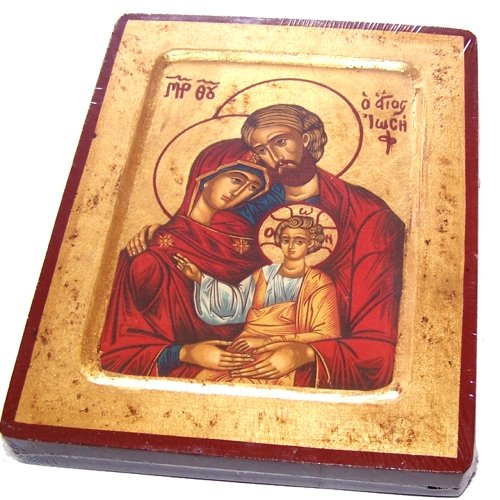 Holy Family Icon with Sheets of Gold (Lithography) - Large Size (9.4x7.2 inches)、mySite、topwebapps