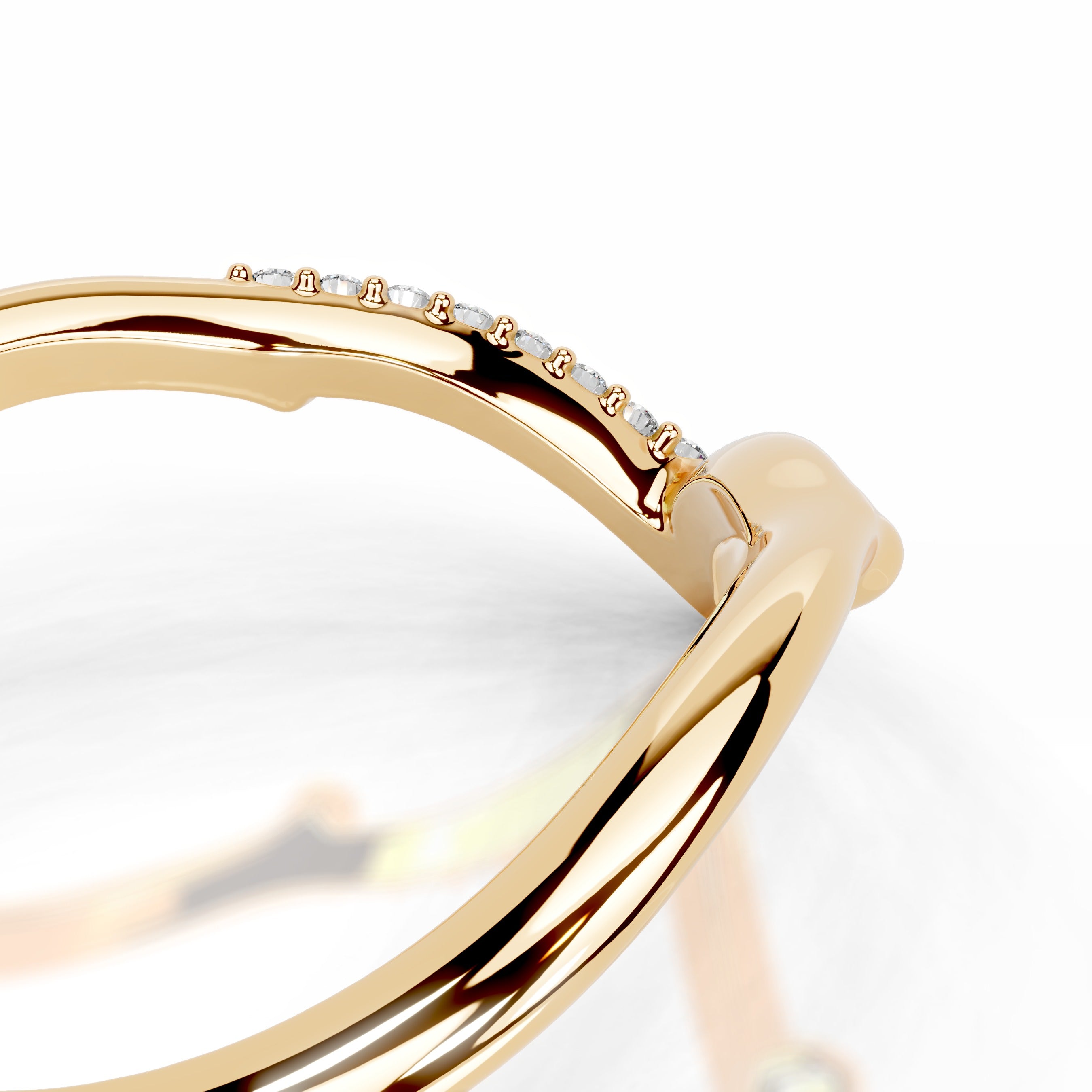 Sparkling brunch Lab Grown Diamond Wedding band - 18K Yellow Gold、mySite、hinf8tx79