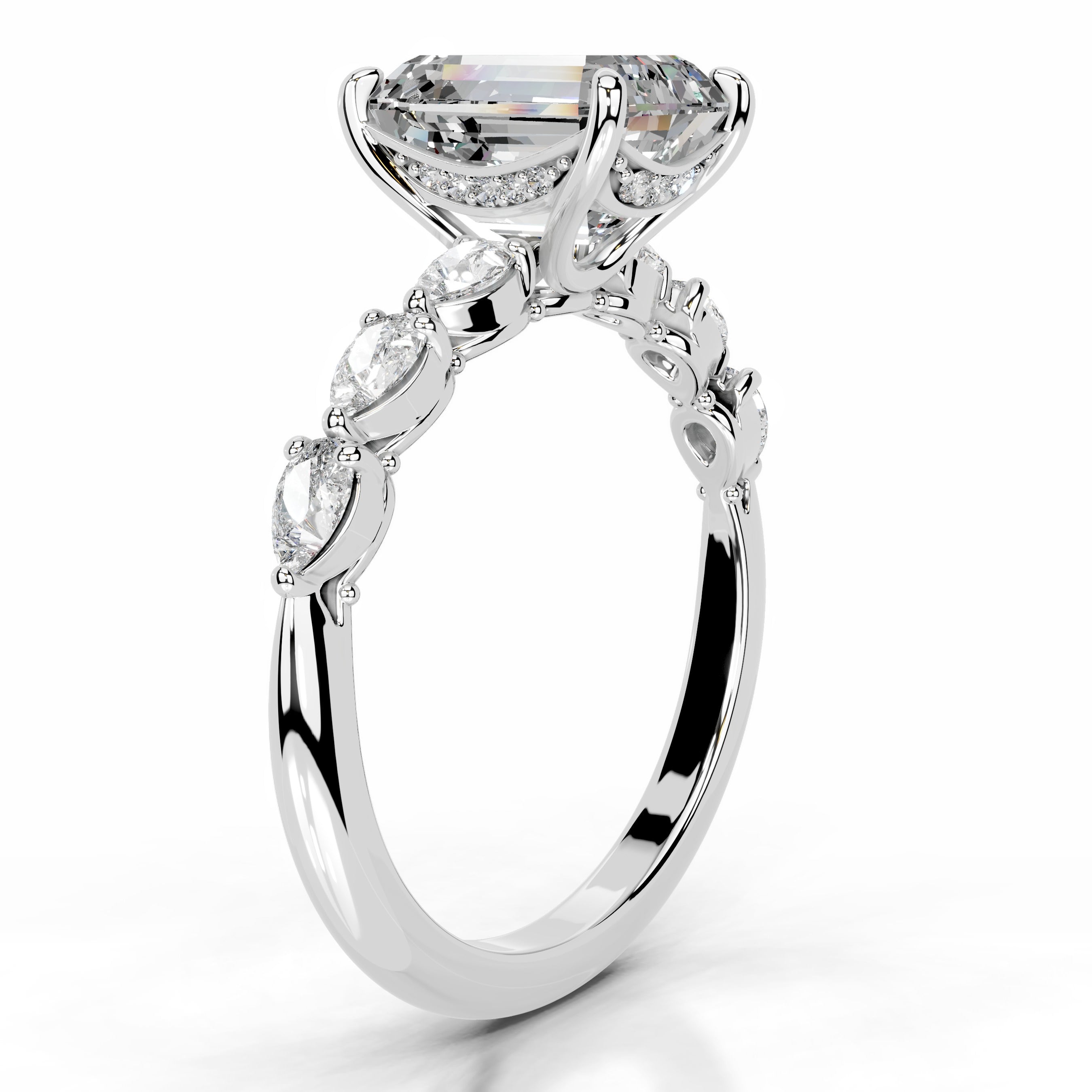 Alinta Moissanite & Diamond Ring - 14K White Gold、mySite、hinf8tx79
