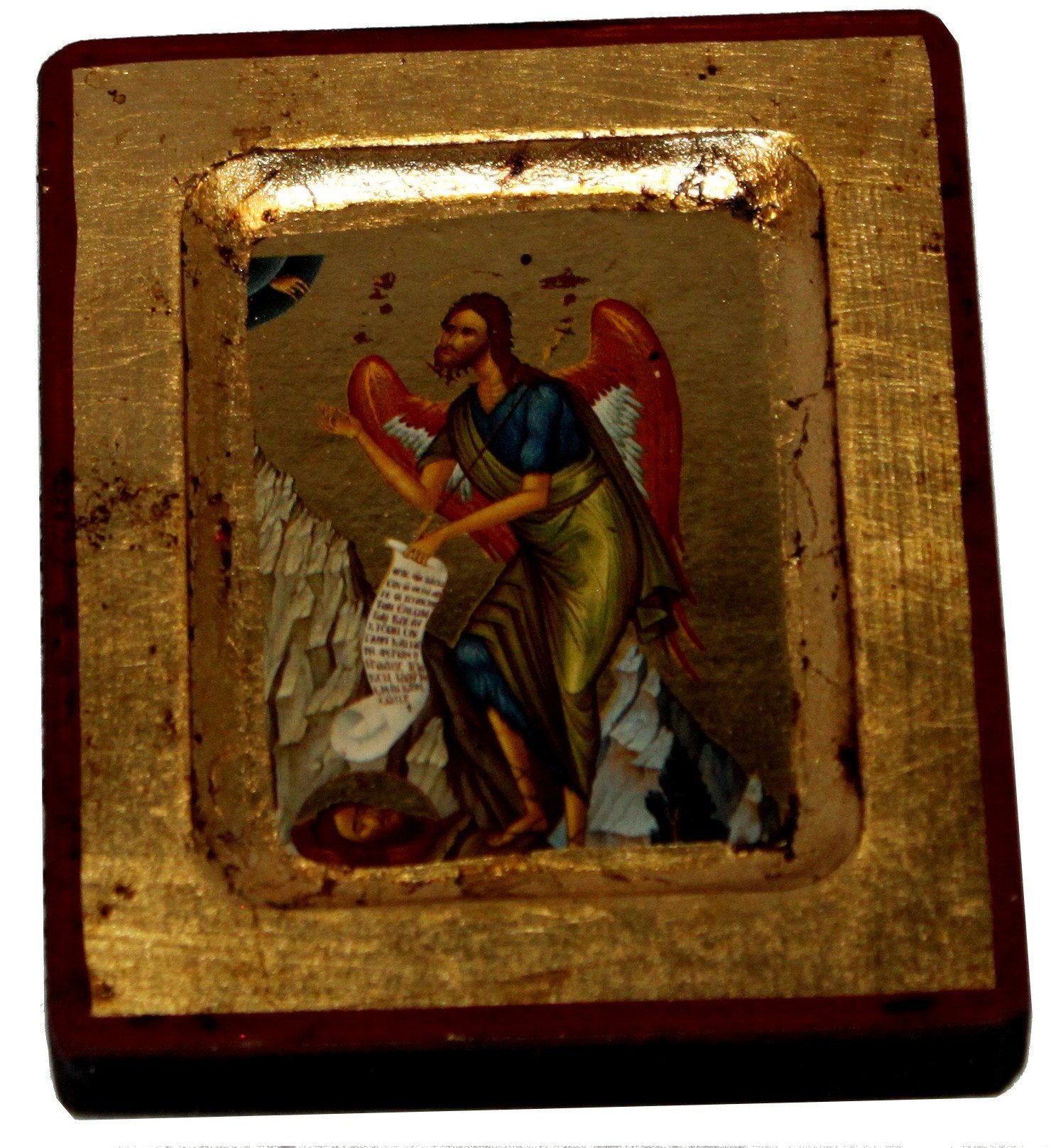 John the Baptist Icon with sheets of Gold (Lithography) (3 x 2.5 inches)、mySite、topwebapps