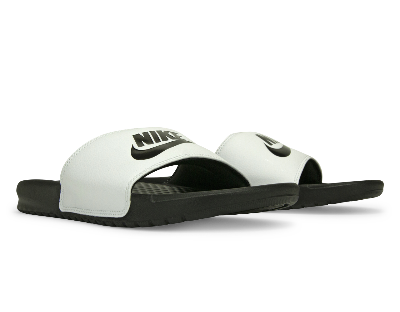 Nike Men's Benassi JDI Sandal White/Black、mySite、noshort