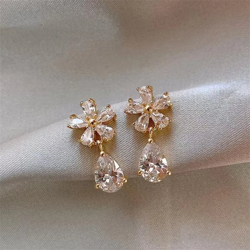  Crystal Drop Gold Earrings、mySite、merchandisen