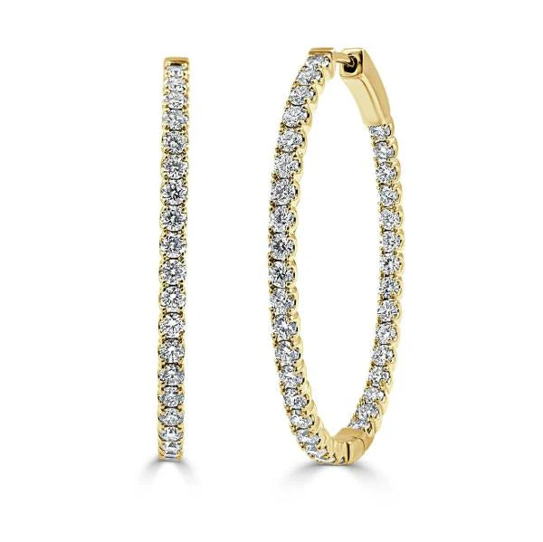 Intrigue Archive Diamond Yellow Gold Oval Hoop Earrings、mySite、noshort