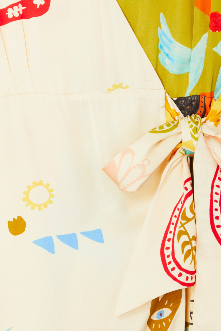 Multi Sundazed Summer Vienna Wrap Dress、mySite、solidvoid