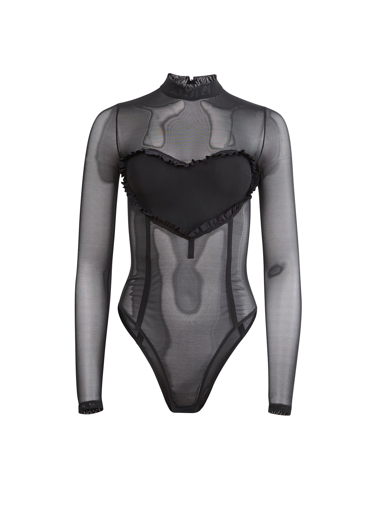 Mesh Ruffle Heart Bodysuit、mySite、bengalsvssteelers