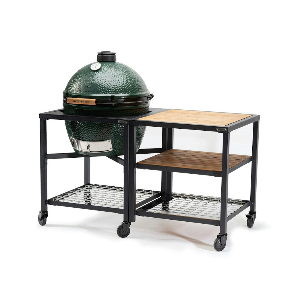 Big Green Egg Modular Nest + Expansion Frame + 2 x Acacia Shelves、mySite、noshort