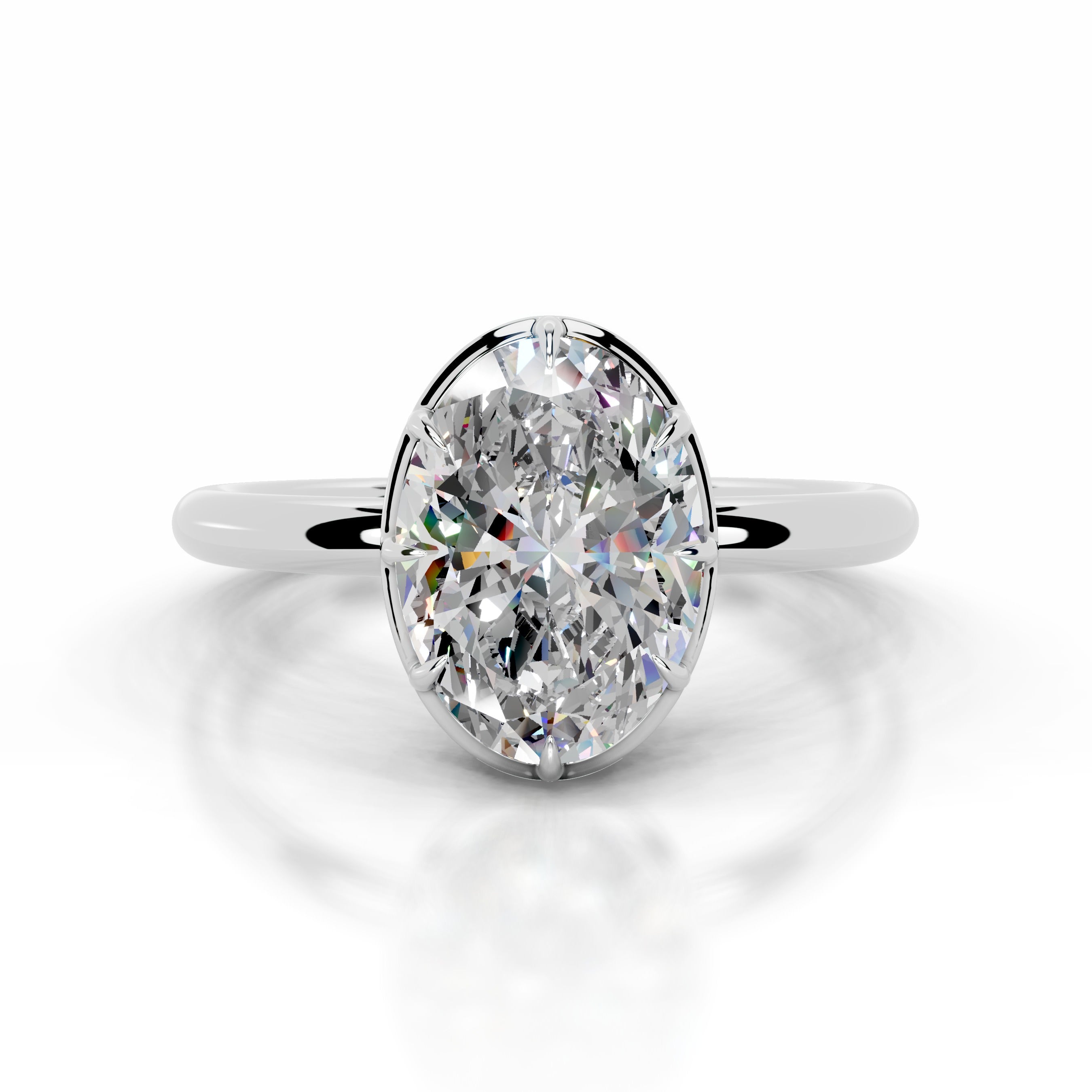 Narcisa Moissanite Ring - 14K White Gold、mySite、hinf8tx79