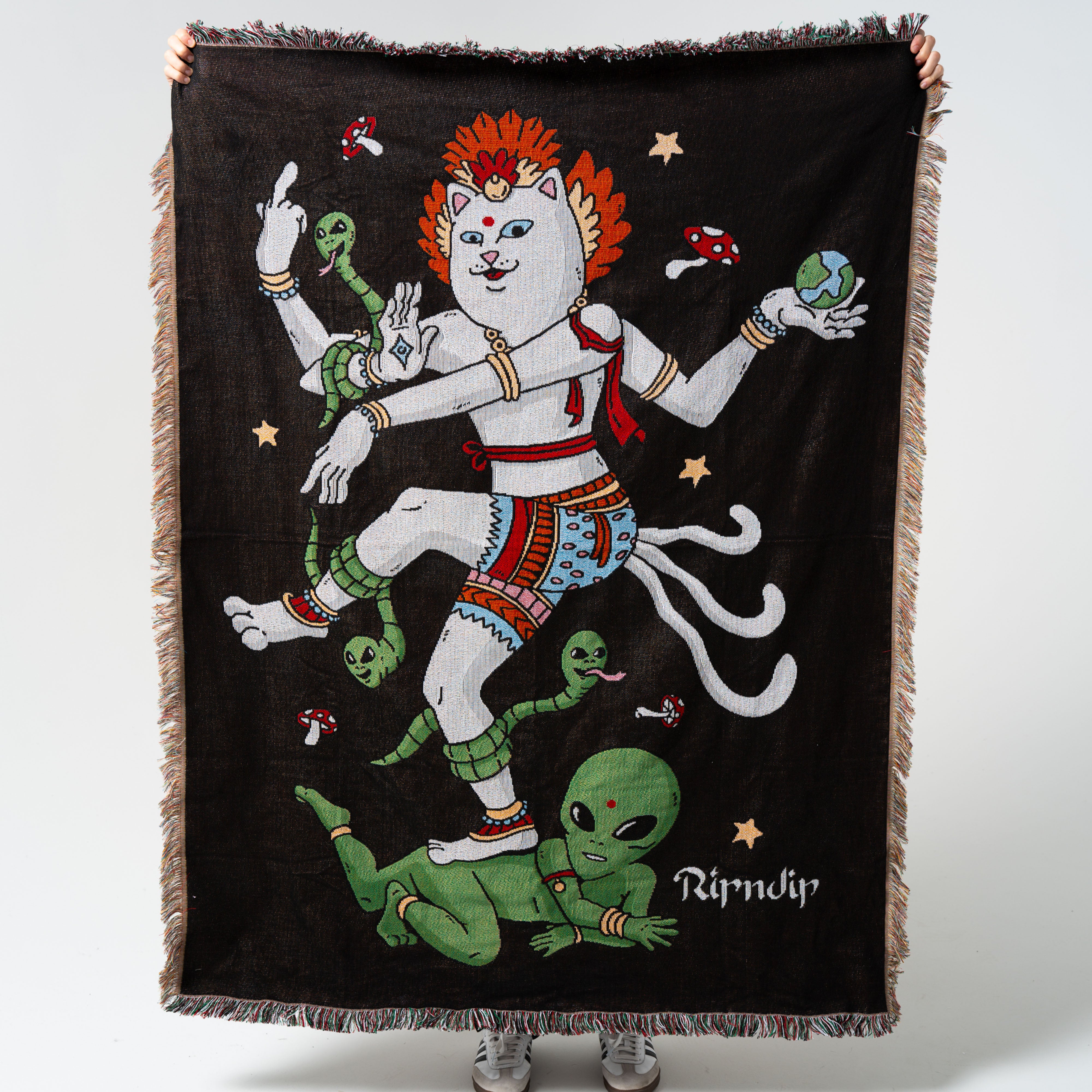  Alien Whisperer Woven Blanket (Black)、mySite、merchandisen