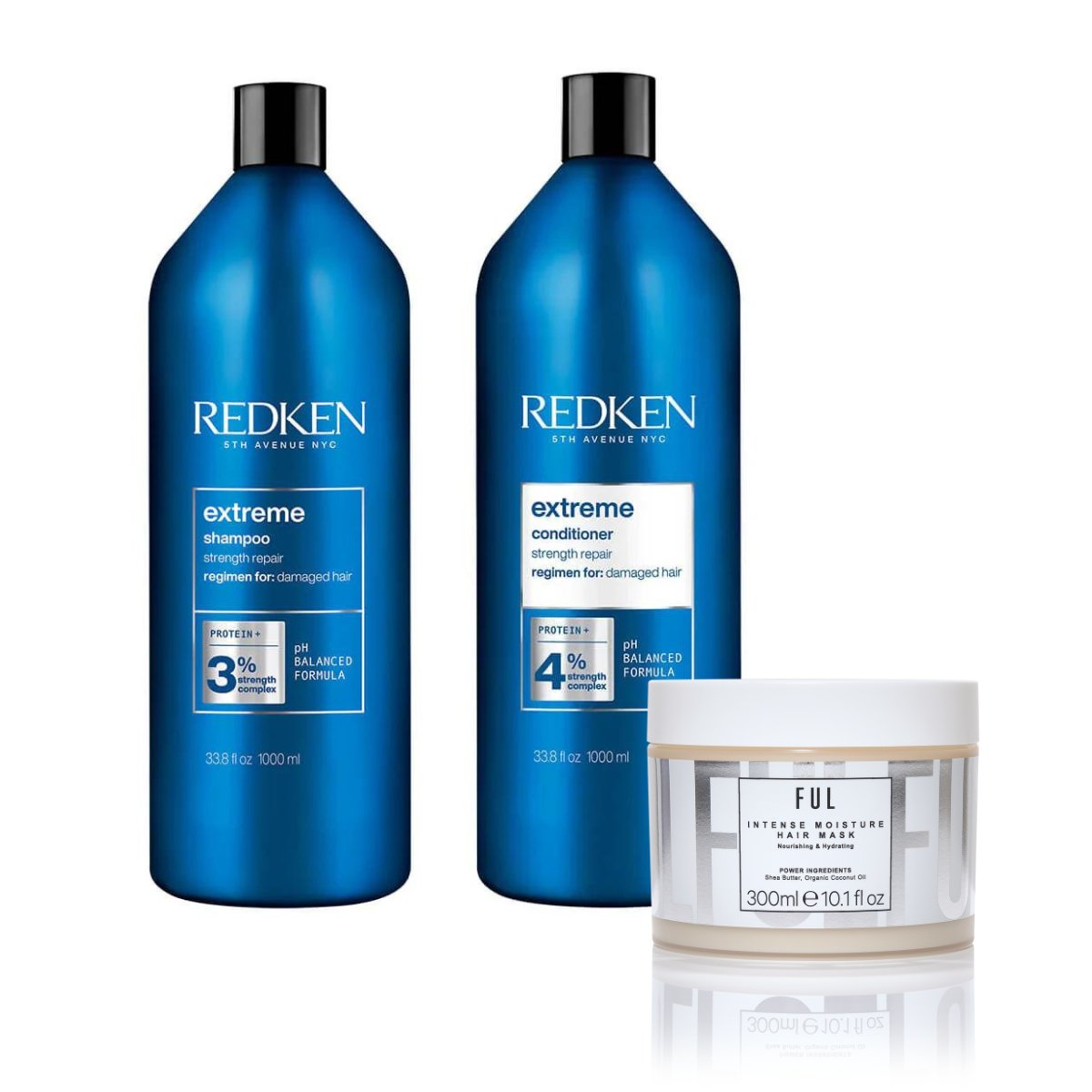  Redken Extreme Shampoo & Conditioner 1000ml and FUL Moisture Mask Bundle、mySite、elrpsem3k