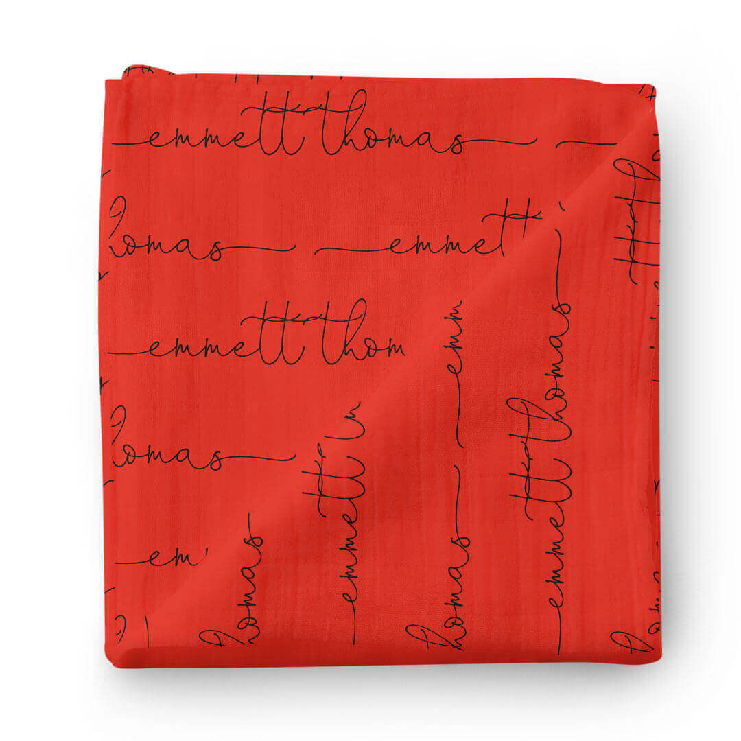  Personalized Raider Red Baby Name Swaddle Blanket - Script Only、mySite、layawaytickets