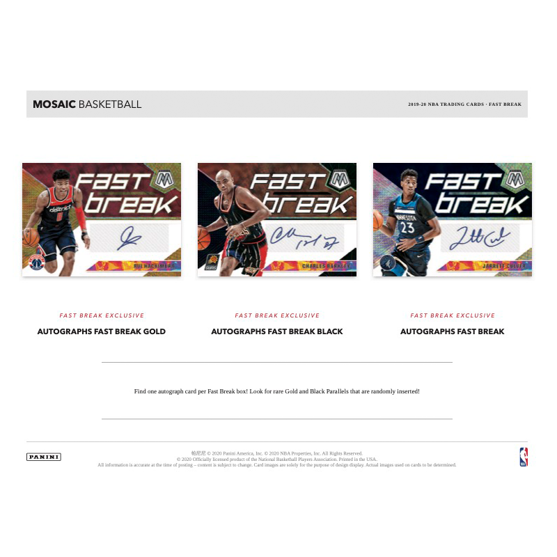 2019/20 Panini Mosaic Basketball Fast Break Box、mySite、waistdrama