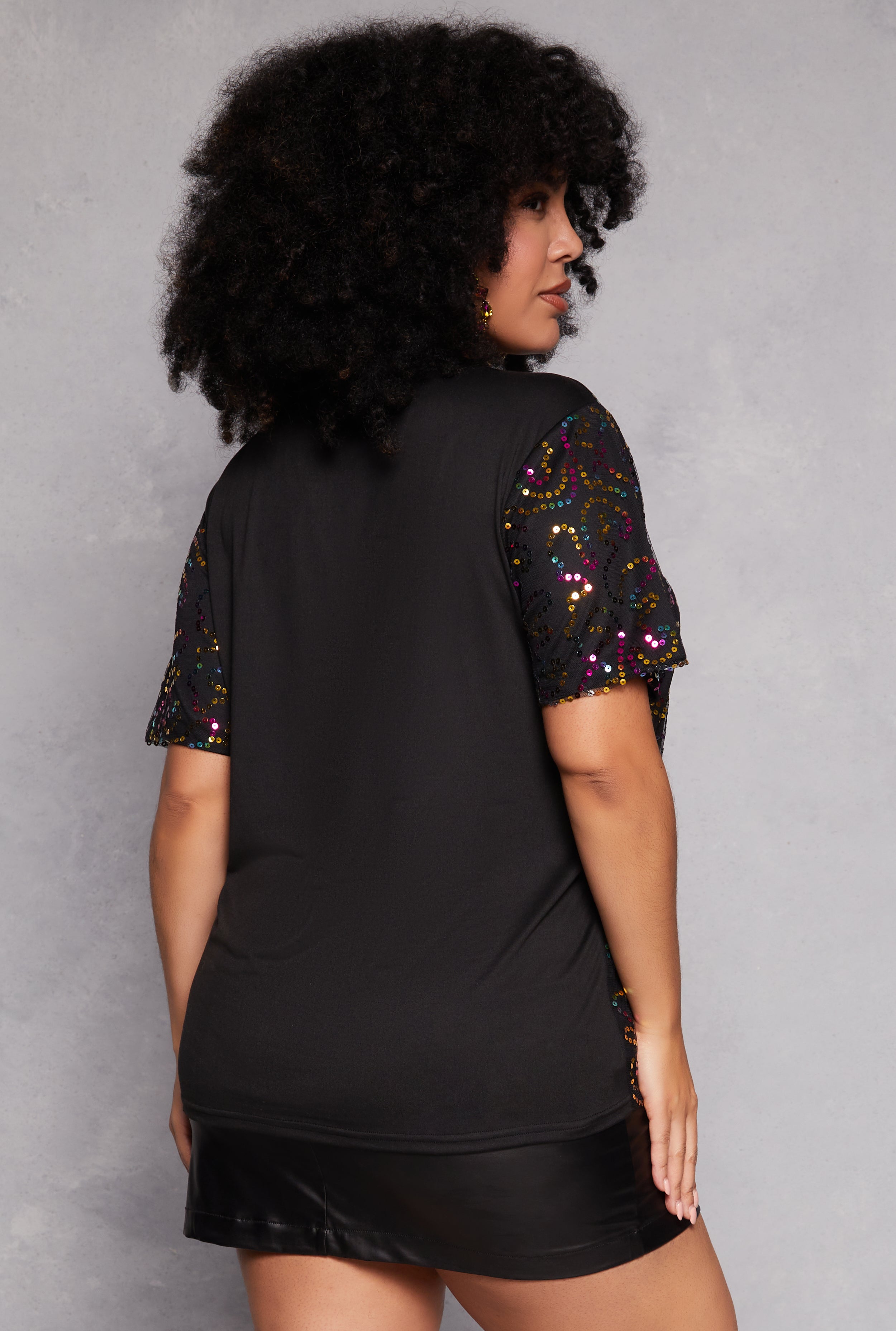 Plus Size Sequin Its My Birthday Top、mySite、camillekostekn