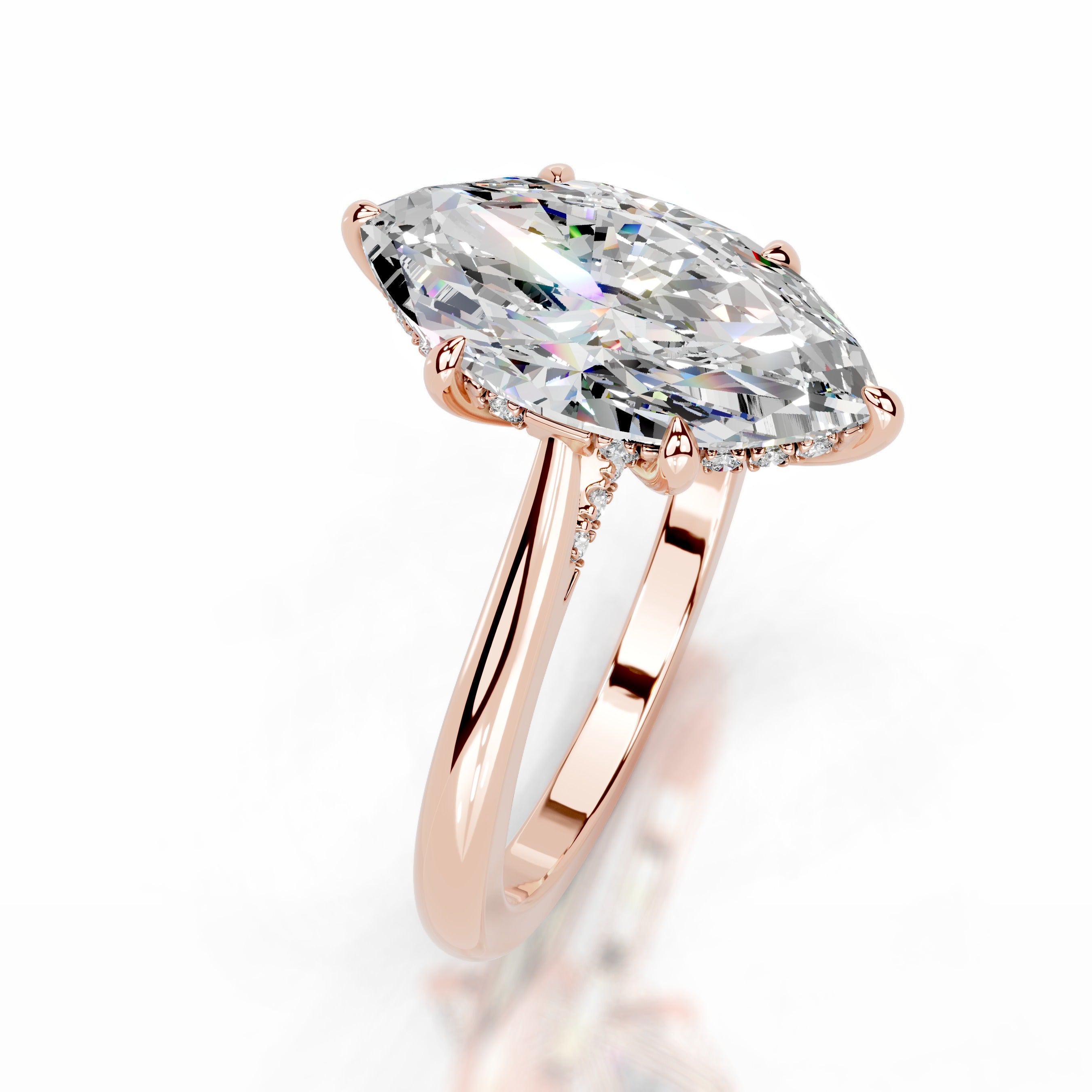 Araluen Moissanite & Diamond Ring - 14K Rose Gold、mySite、hinf8tx79
