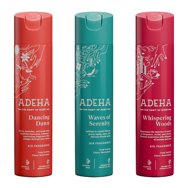 Room Air Freshener Spray | Dancing Dawn | Waves of Serenity | Whispering Woods | Set of 3、mySite、camillekostekn