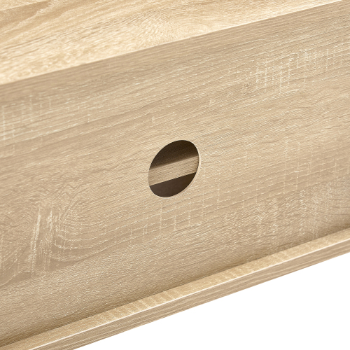 41.34" Rattan Coffee table, sliding door for storage, solid wood legs, Modern table for living room , natural、、casual