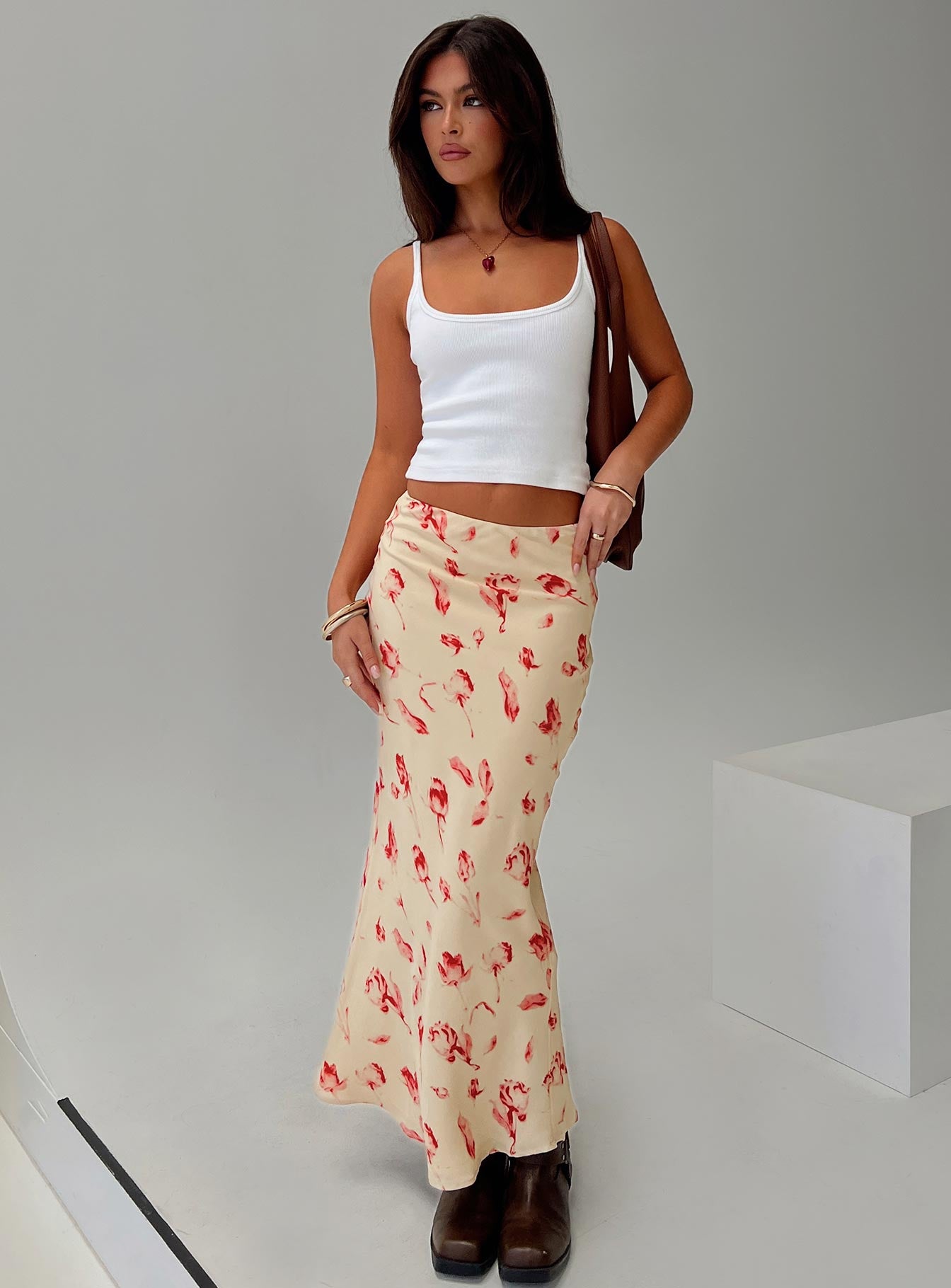 Mangoes Maxi Skirt Cream、mySite、solidvoid
