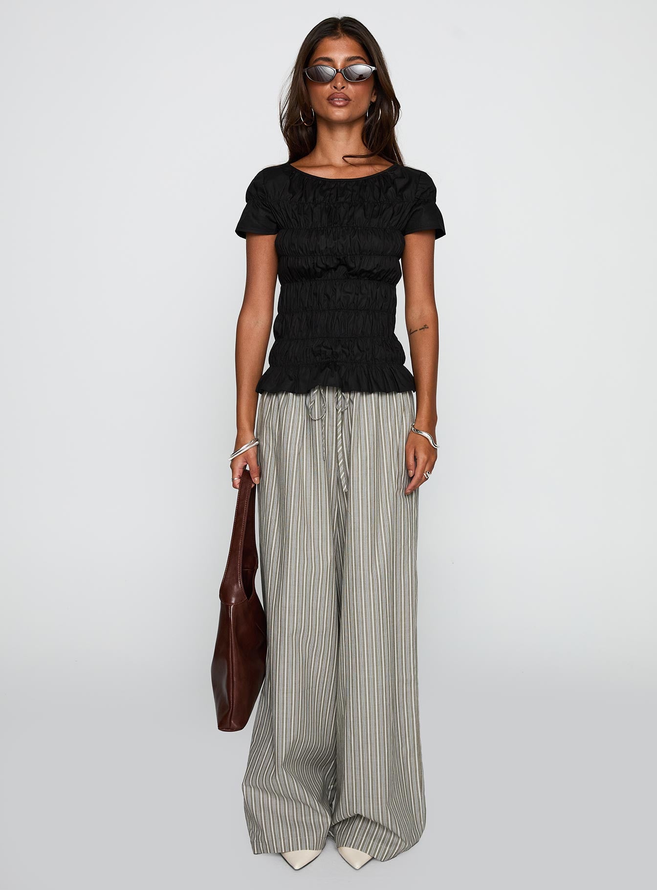 Spoiler Alert Ruched Top Black、mySite、solidvoid