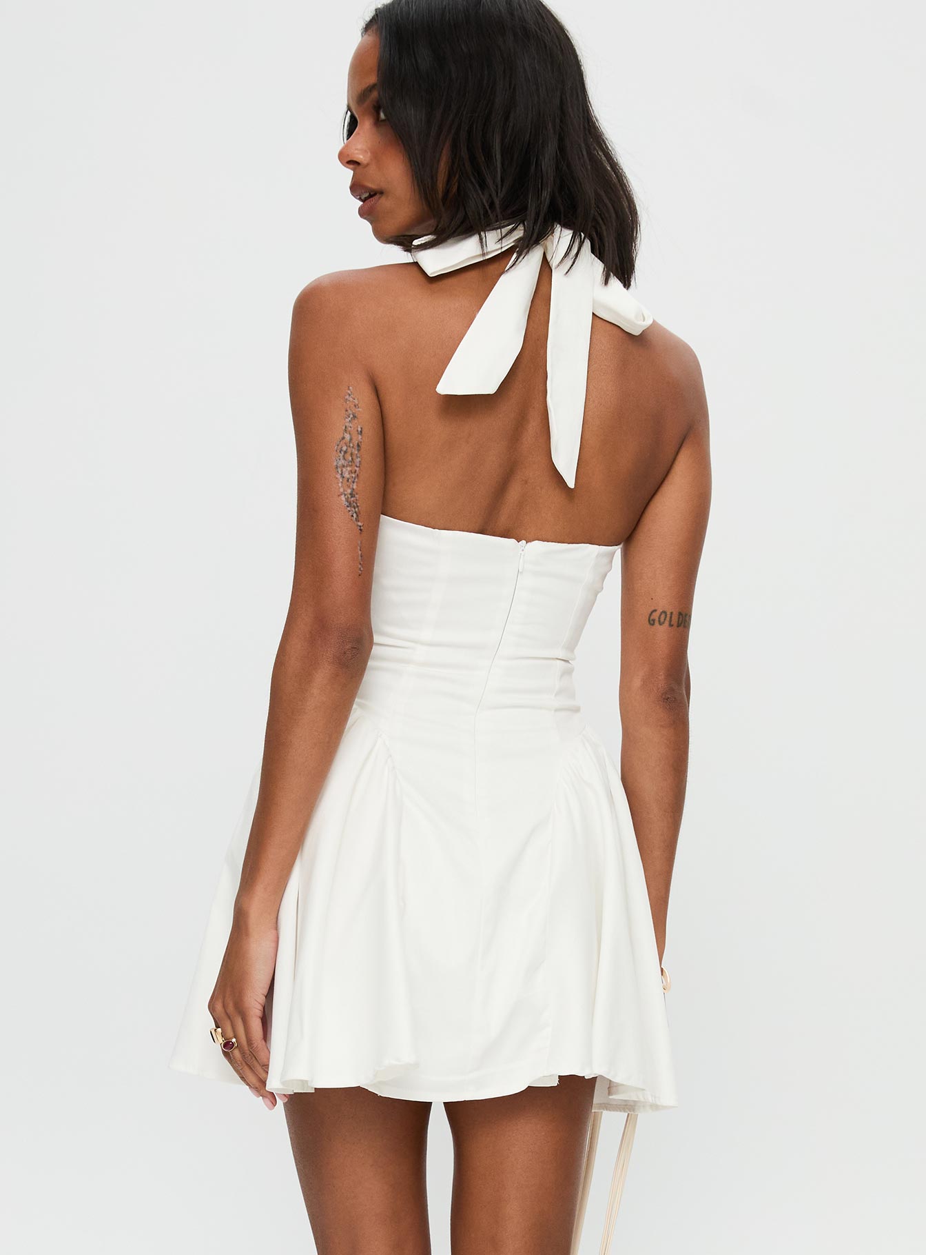 Karisse Halter Mini Dress White、mySite、solidvoid