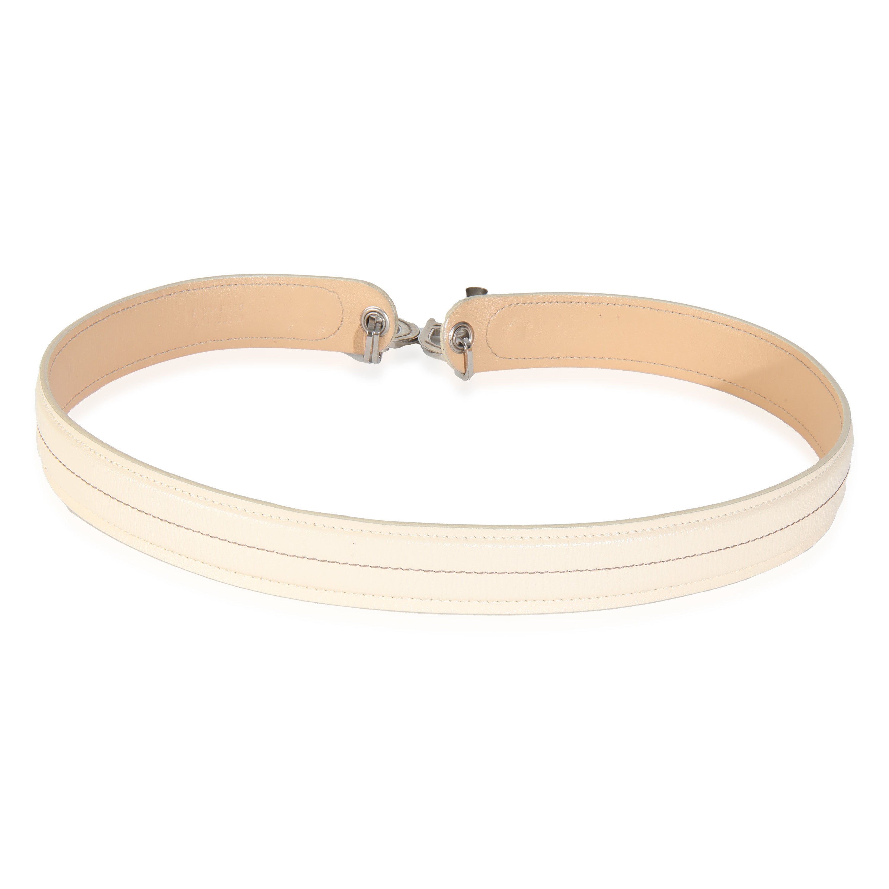 Vintage White Leather CD Charm Waist Belt、mySite、garagedoors4me