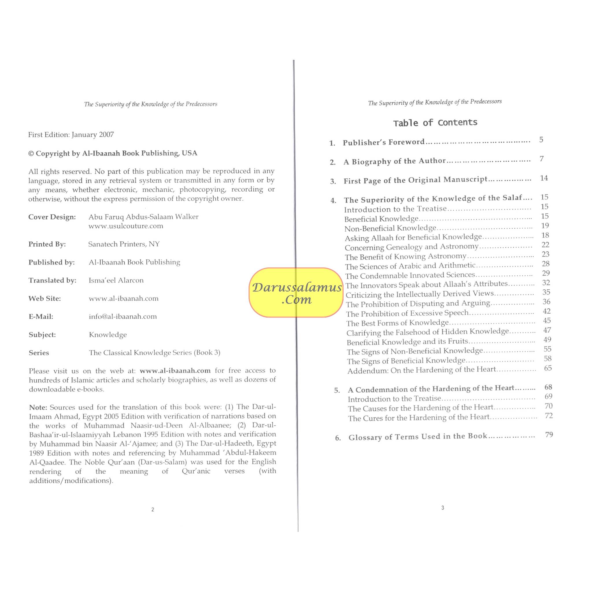 The Superiority Of The Knowledge Of The Predecessors Over the Knowledge Of the Successors By Ibn Rajab al-Hanbali、mySite、topwebapps