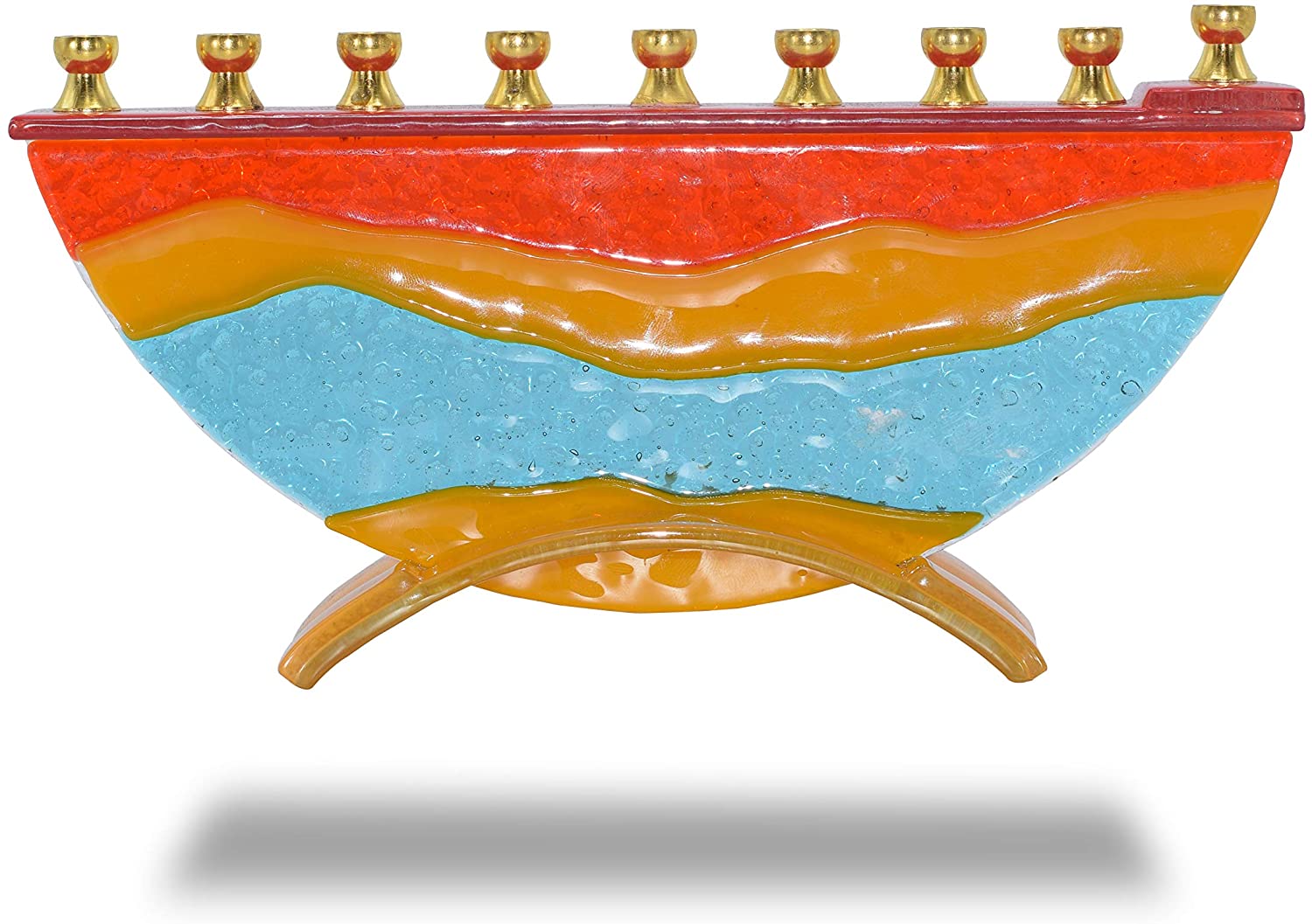 Handcrafted Painted Glass Menorah - Desert Miracles、mySite、topwebapps