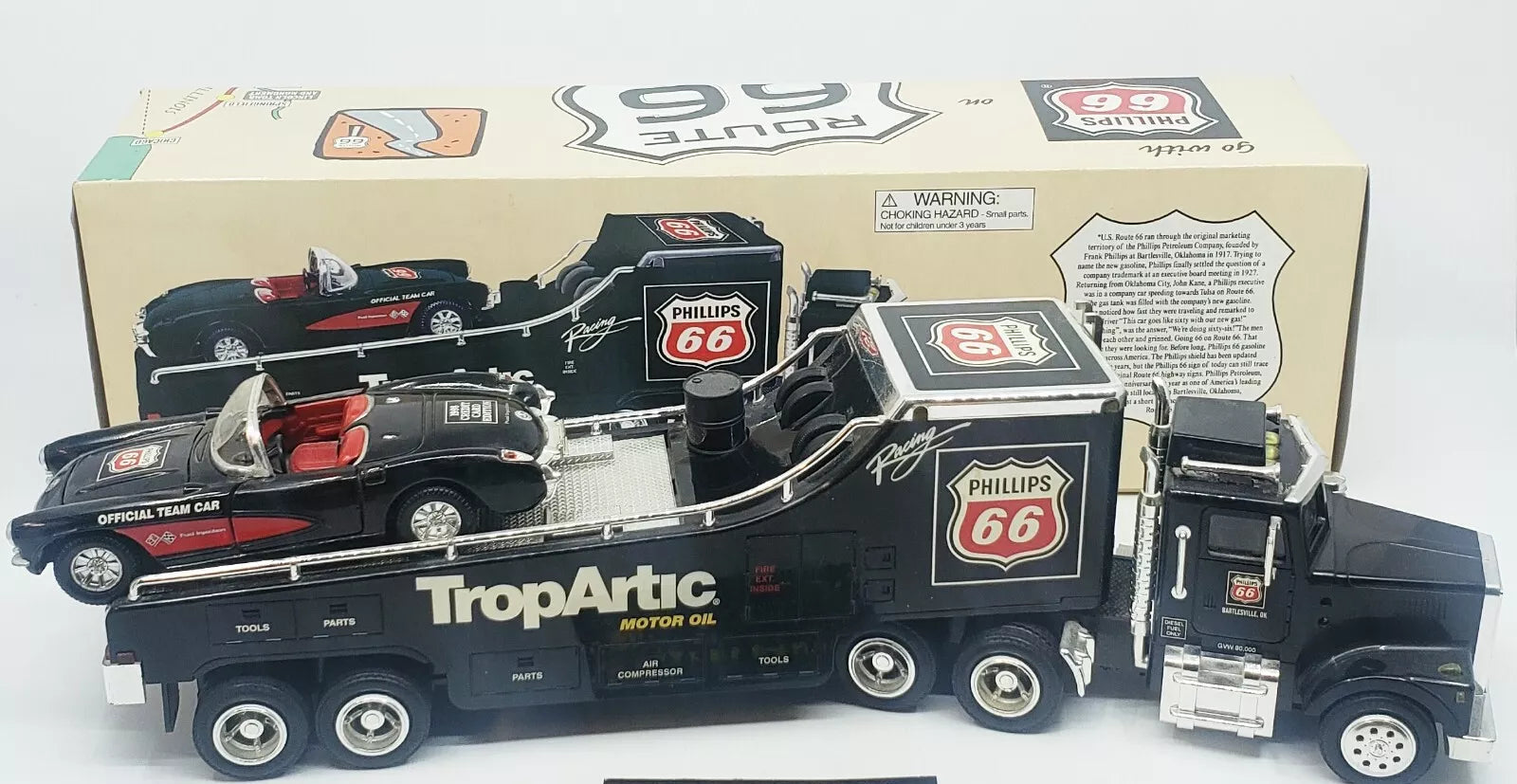 Semi Car Hauler & Corvette Phillips 66 TropArtic w/ Box 1:32 Scale Semi、mySite、hgirdovlk