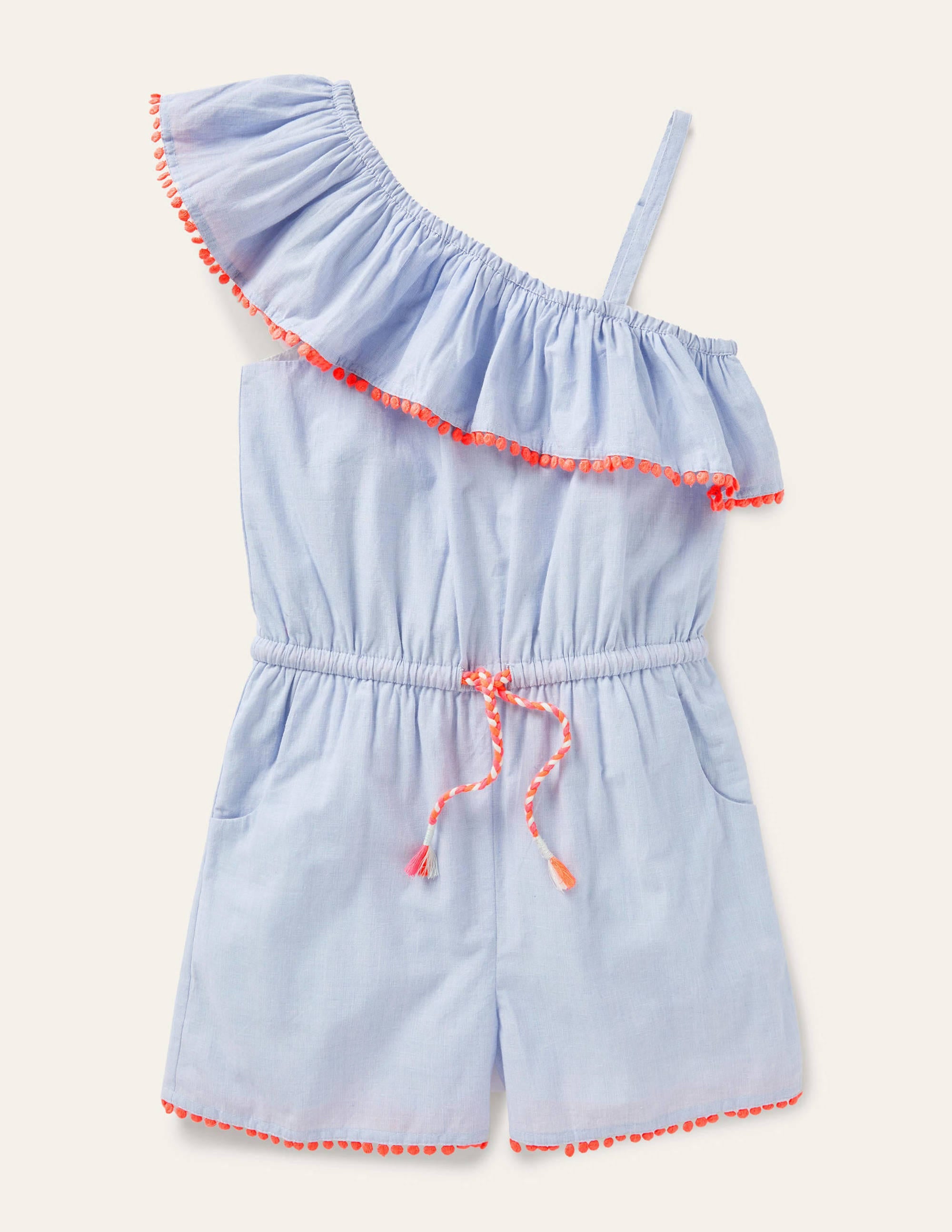  One Shoulder Tassel Romper-Chambray、mySite、ashleygrahame