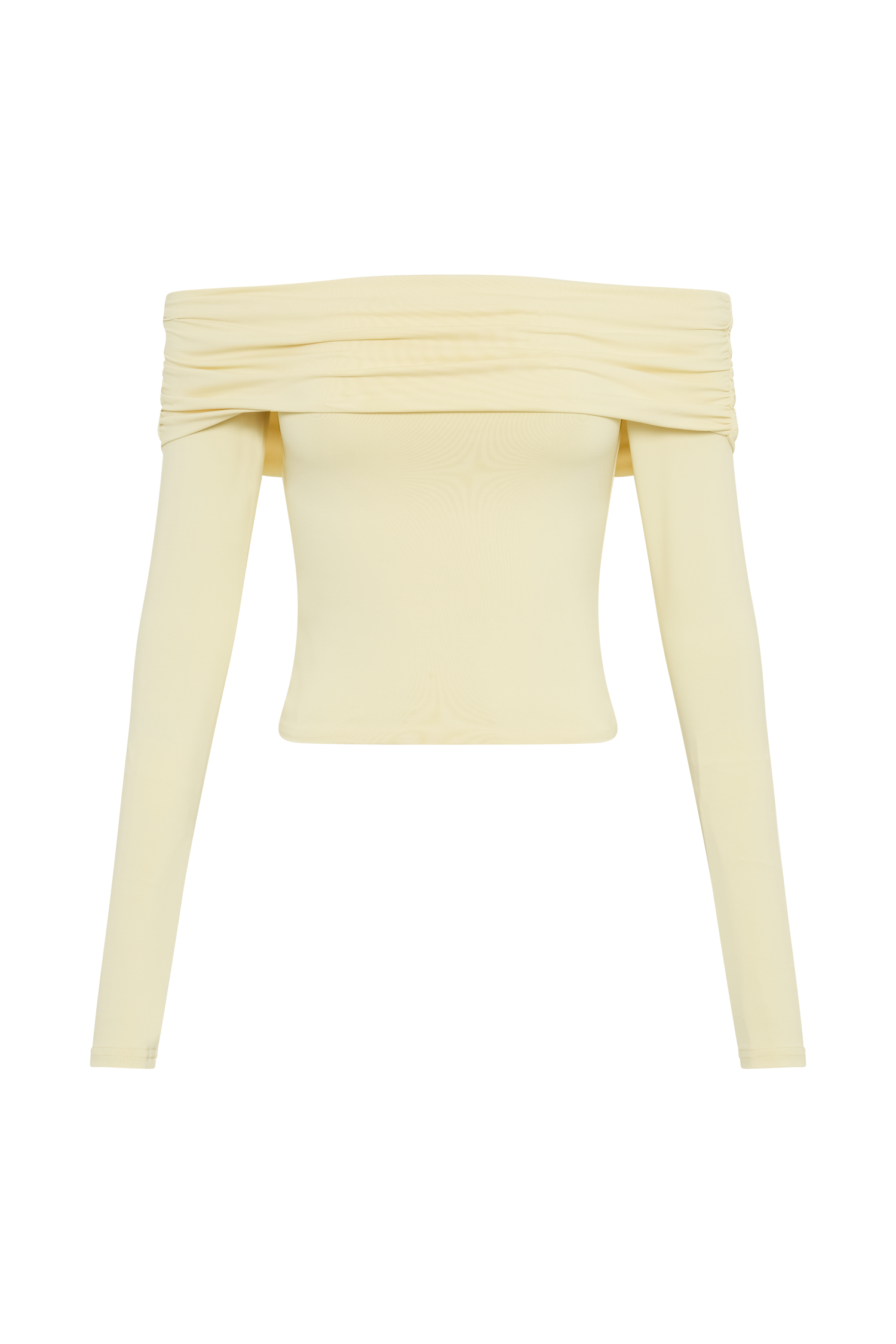 Lucinda Recycled Nylon Off Shoulder Top - Lemon、mySite、solidvoid