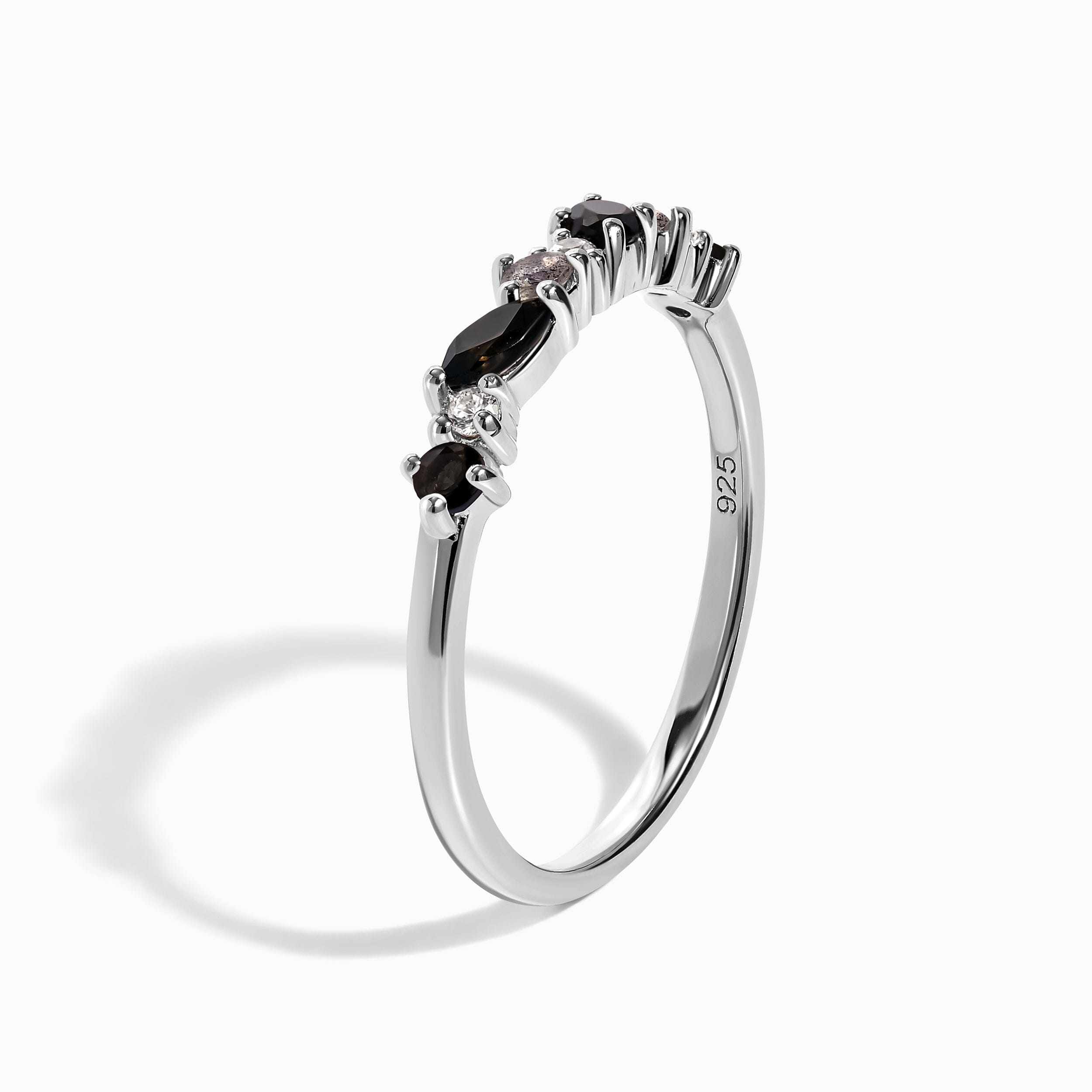 Black Obsidian White Zircon Ring - Grace、mySite、hinf8tx79