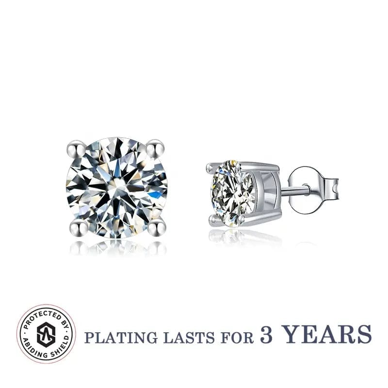 Moissanite Stud Earrings .5ct-2ct Sterling Silver Waterproof、mySite、g9winljtr