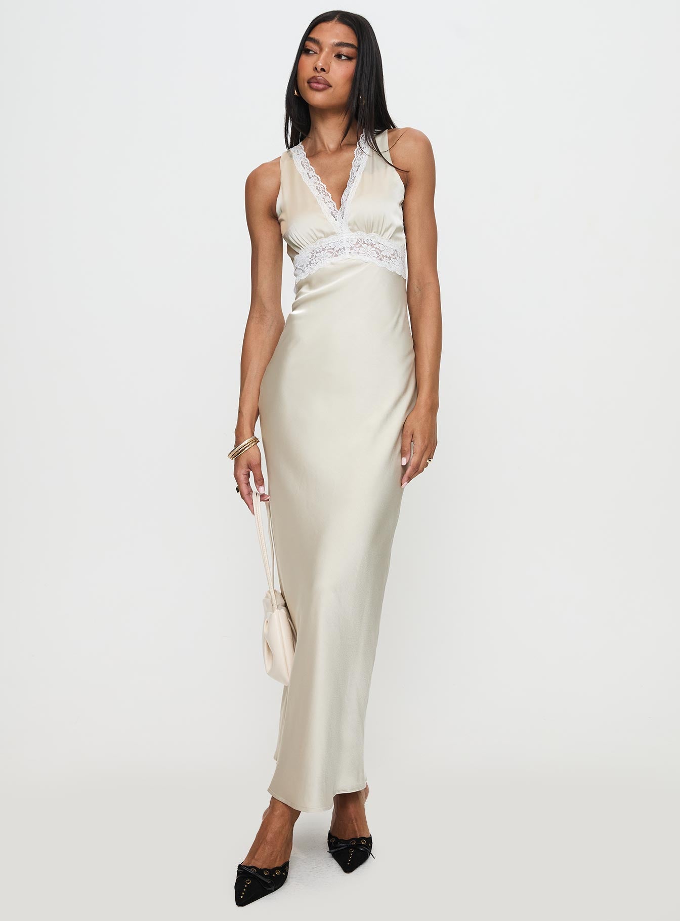 Persefonie Lace Maxi Dress Champagne、mySite、solidvoid