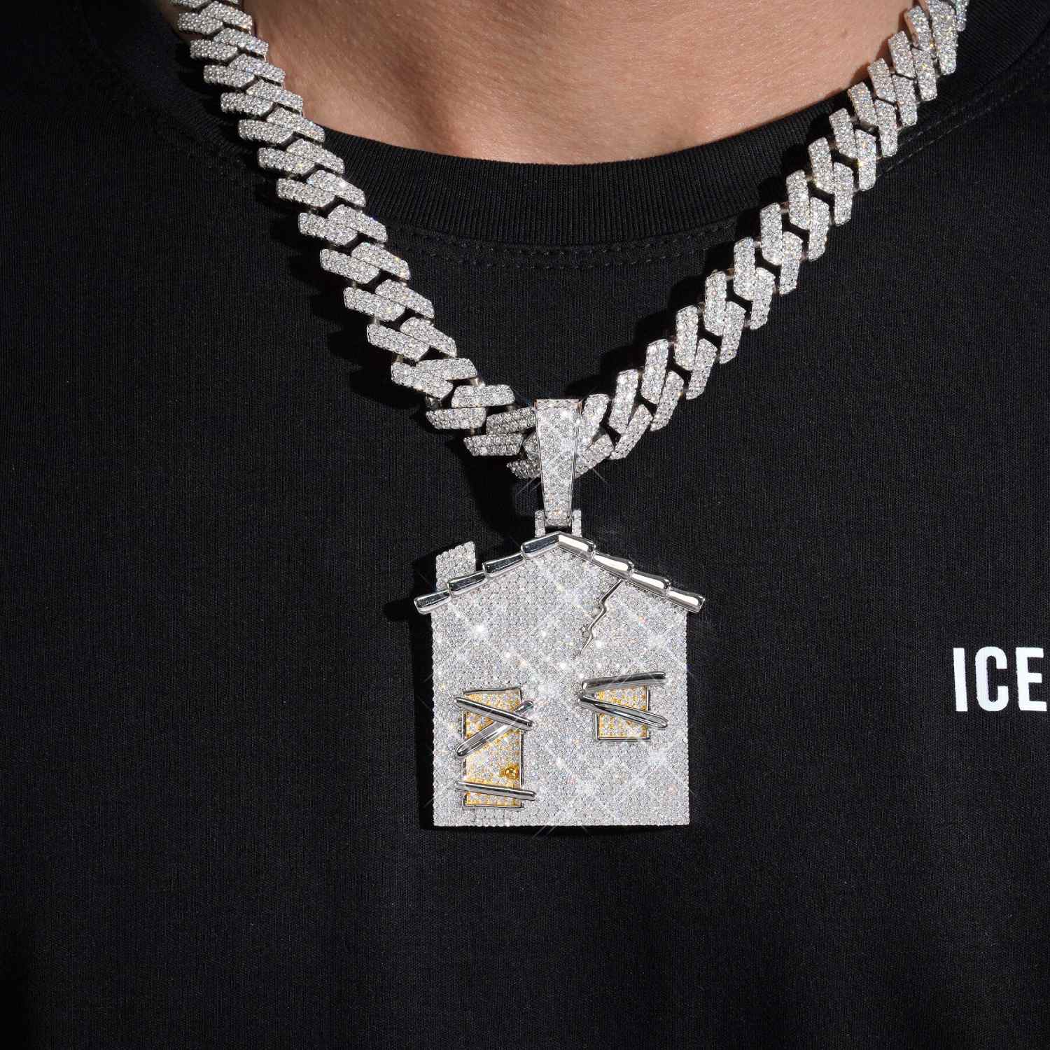 BROKEN HOME Custom Moissanite Logo Pendant 14K Gold、mySite、hinf8tx79