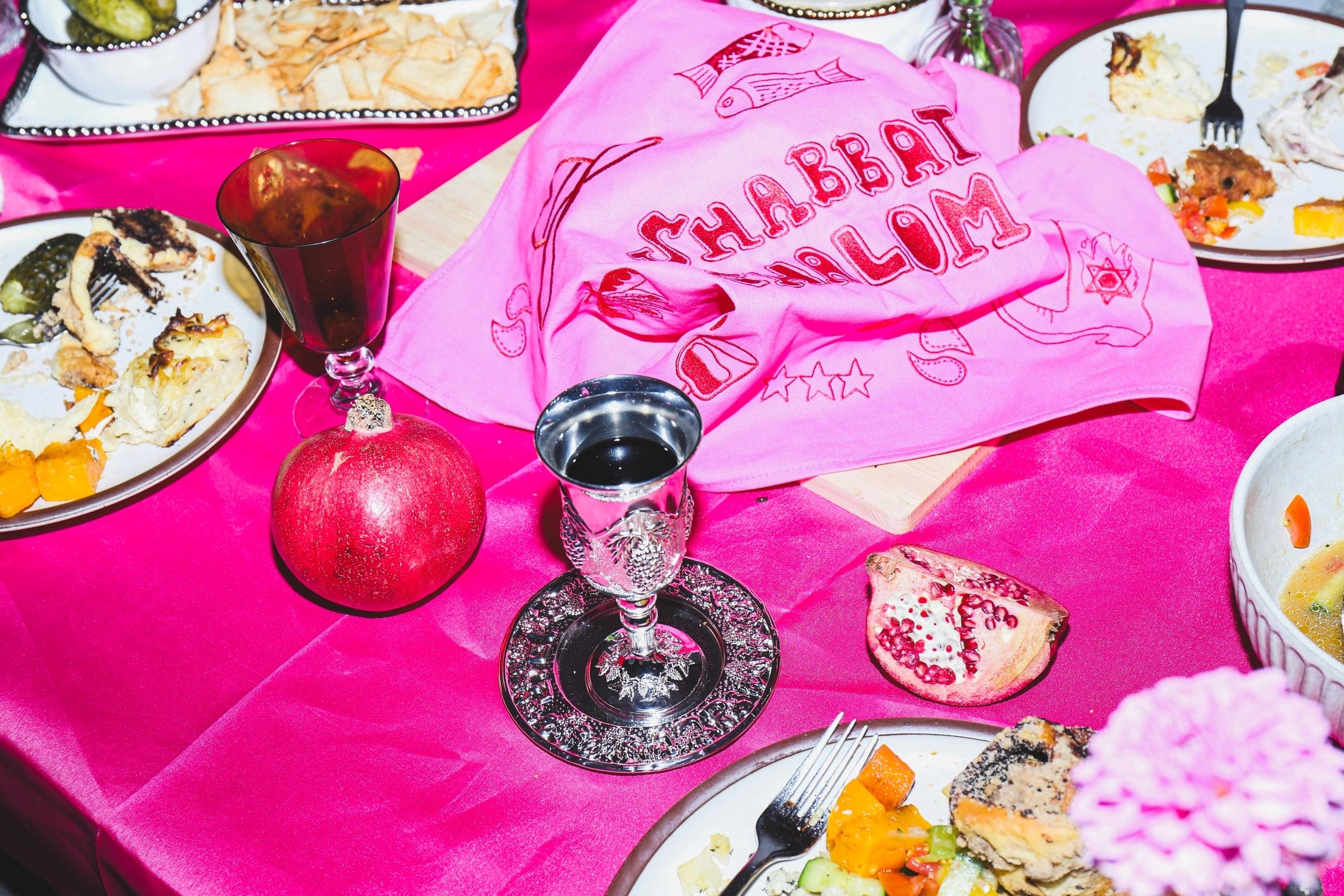 Jewish Doodles Challah Cover - Pink、mySite、topwebapps