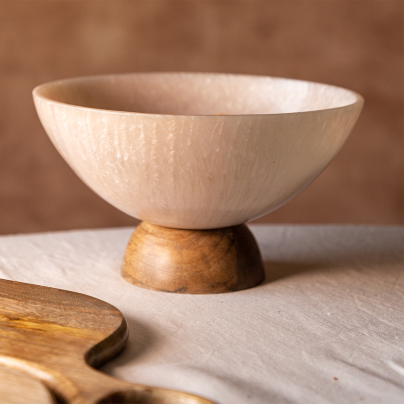 Decorative Bowl With Wooden Base | Resin、mySite、camillekostekn