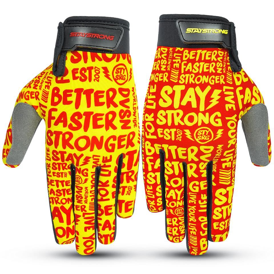  Stay Strong Sketch Gloves - Red/Yellow、mySite、merchandisen