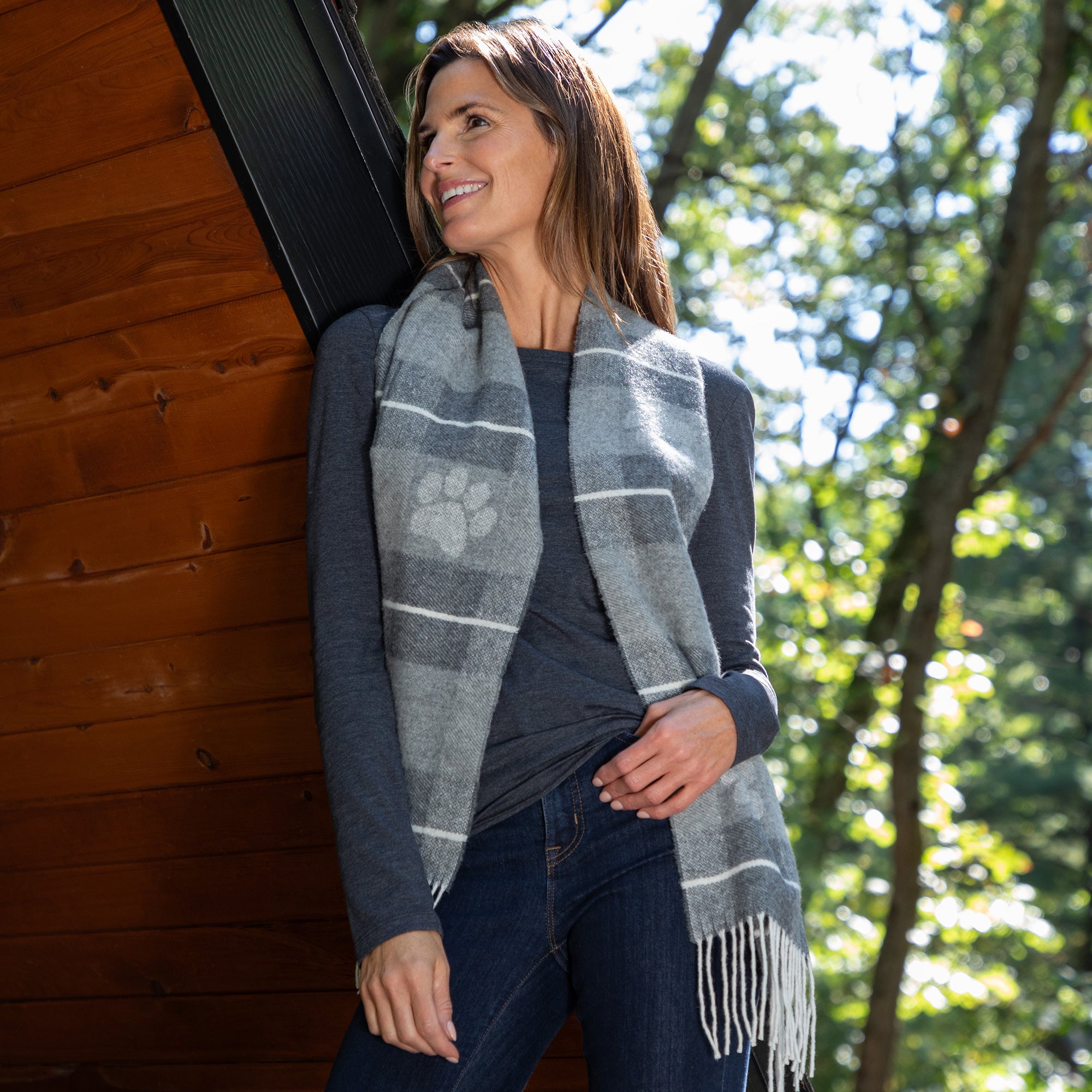 Ukrainian Merino Wool & Cashmere Paw Plaid Scarf、mySite、camillekostekn