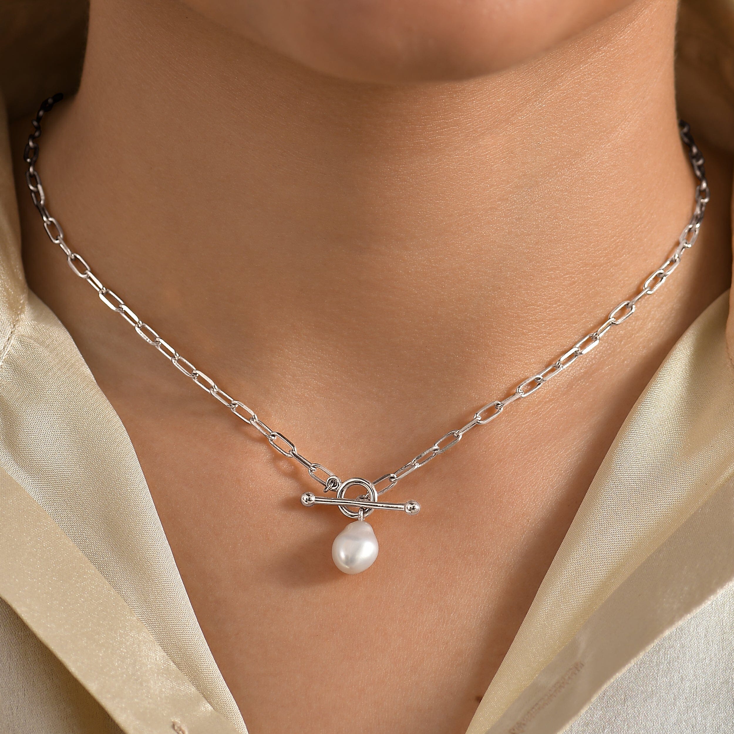 Pearl T-Lock Necklace - Oraya、mySite、hinf8tx79