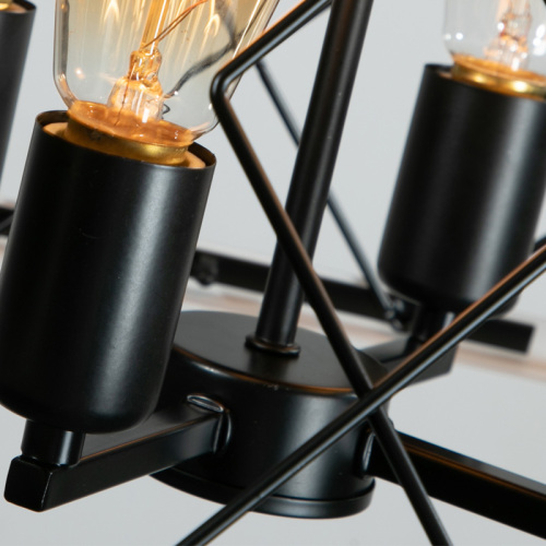 (Same as W1340111203/L1009) 16" Black Industrial 4-Light Pendant Chandelier, Modern Metal Cage Design, Adjustable Hanging Light for Dining Room, Kitchen, Living Room (No Bulbs)、、eastwooduniform