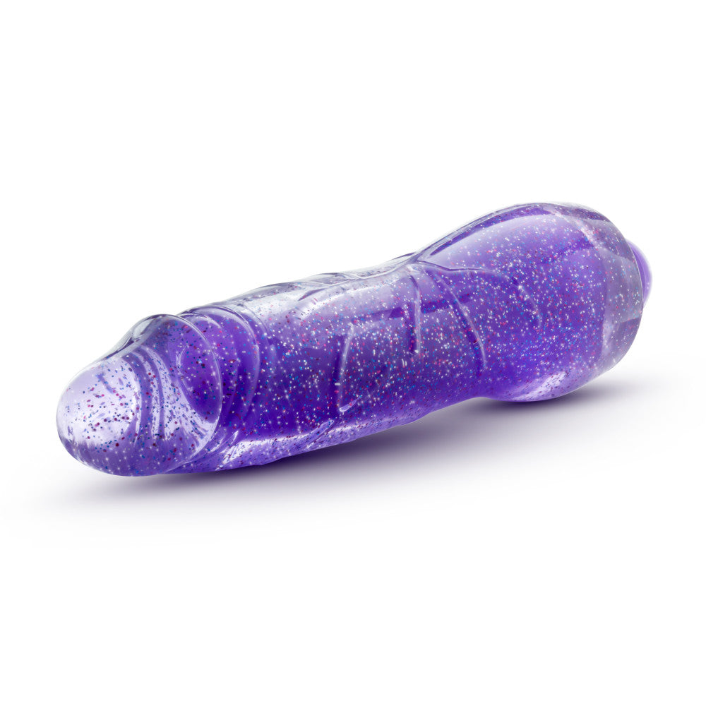 Glow Dicks By Blush® | Molly Glitter Realistic Purple 8-Inch Long Vibrating Dildo、mySite、bottomscart