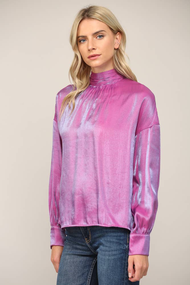 LUMINOUS FABRIC EXTRAVAGANT BOW TIE BLOUSE、mySite、dreamappss