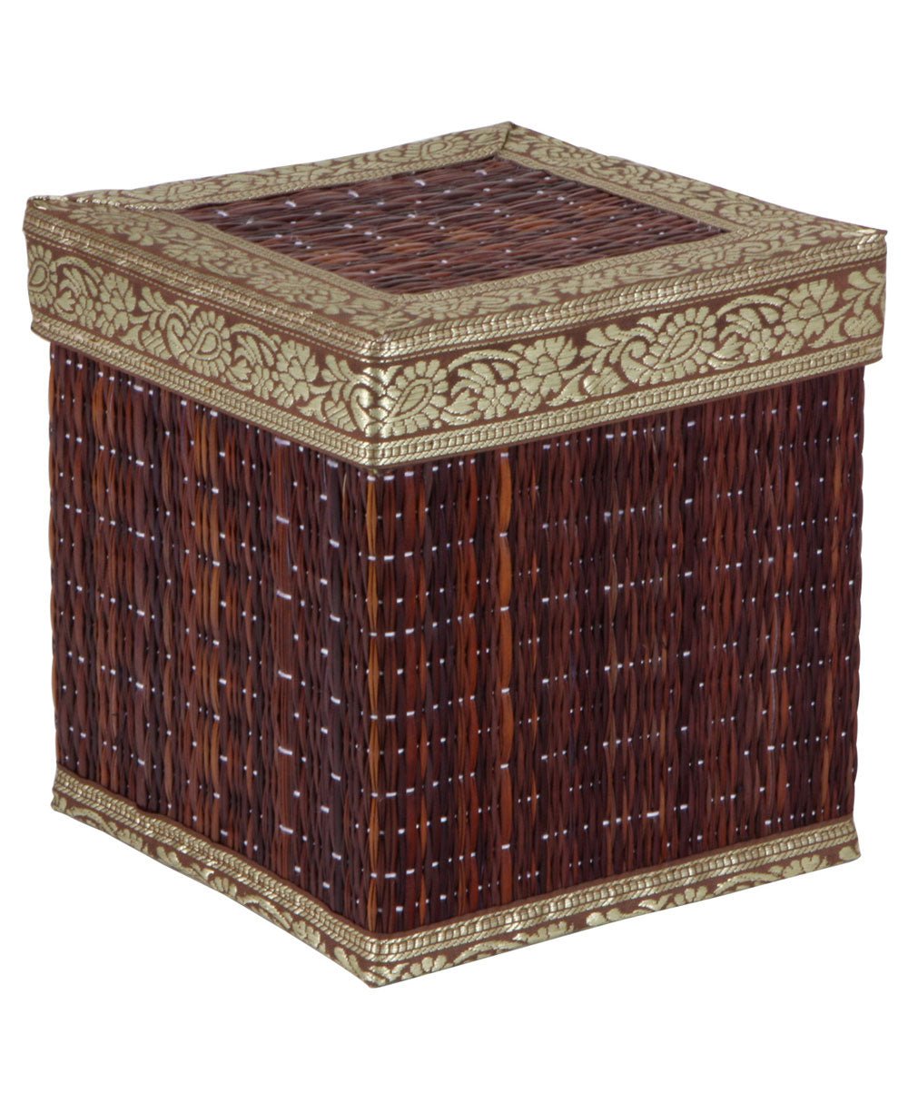 Fair Trade Seagrass Decorative Indian Border Storage Box、mySite、topwebapps