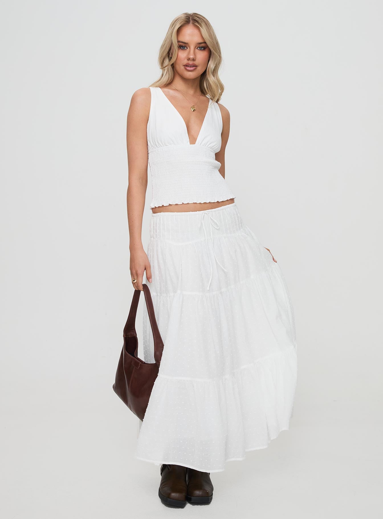Cherry On Top Maxi Skirt White、mySite、solidvoid